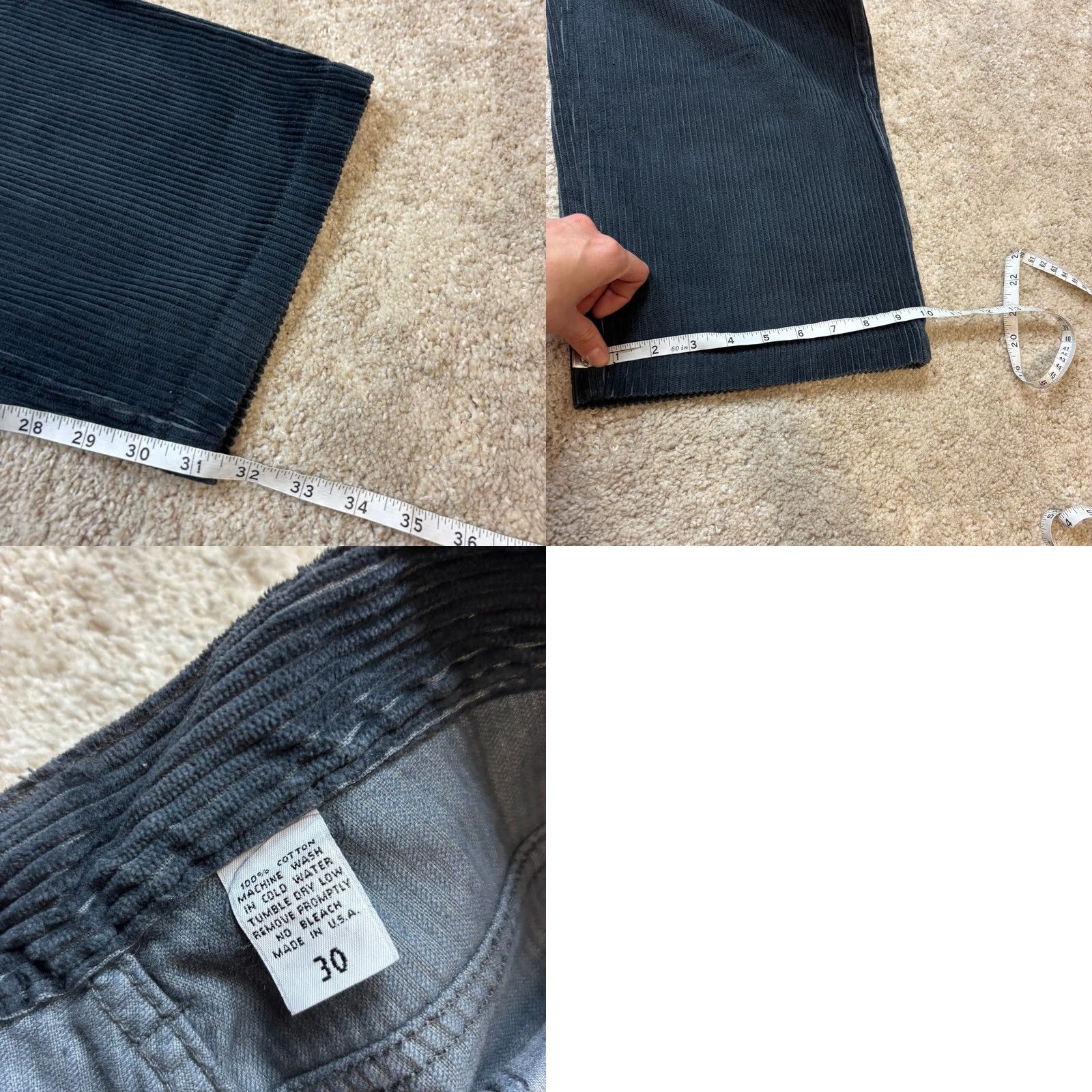 Vintage VINTAGE 90s Hi Cutline Corduroy Baggy Skate Wide Leg Pants Men 30x31 Blue Corduroy NWT 30 Mens Size US 30 / EU 46 - 8 Thumbnail