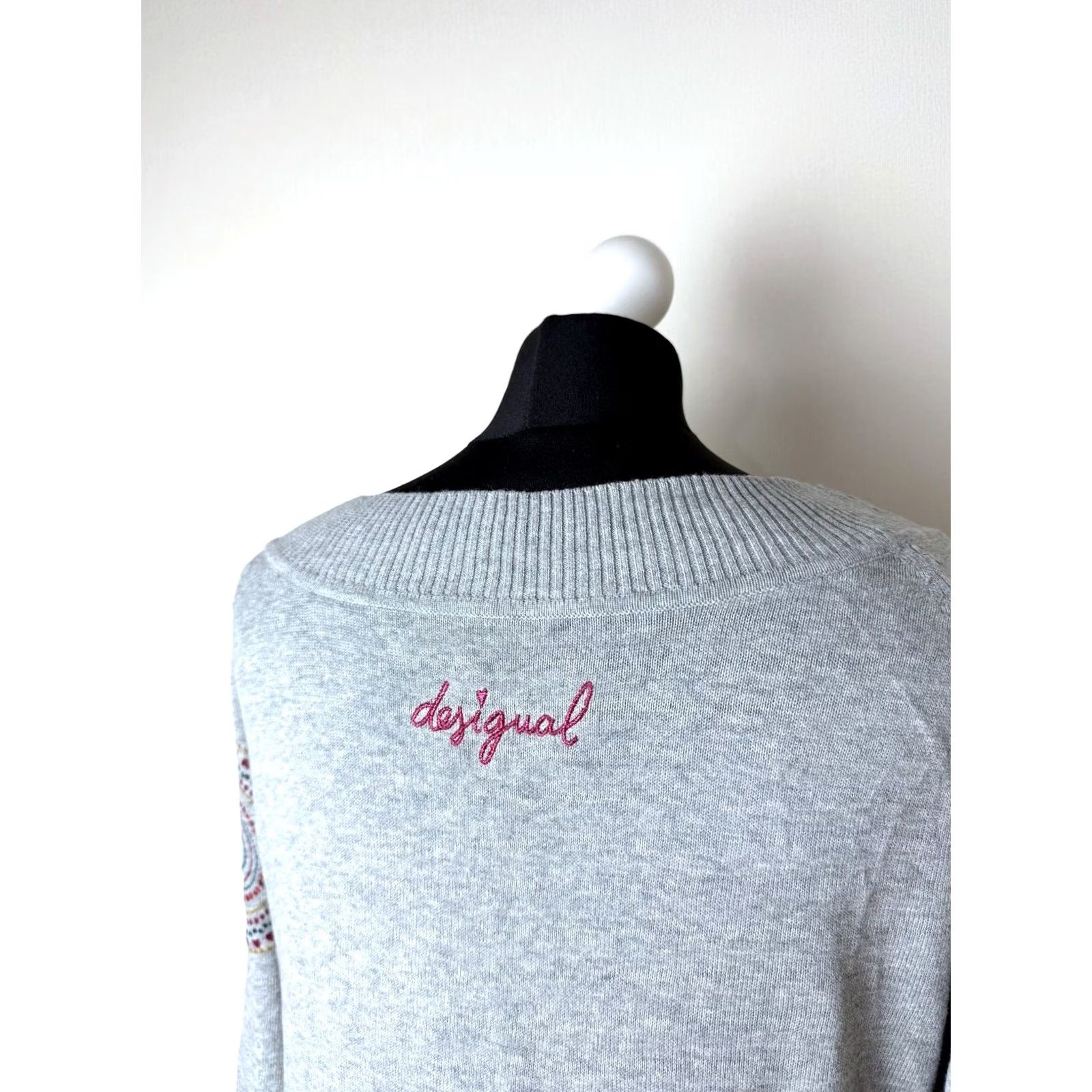 Desigual Desigual 2XL Jumper Pullover Womens Grey XXL Sweater Size XXL / US 16-18 / IT 52-54 - 3 Thumbnail