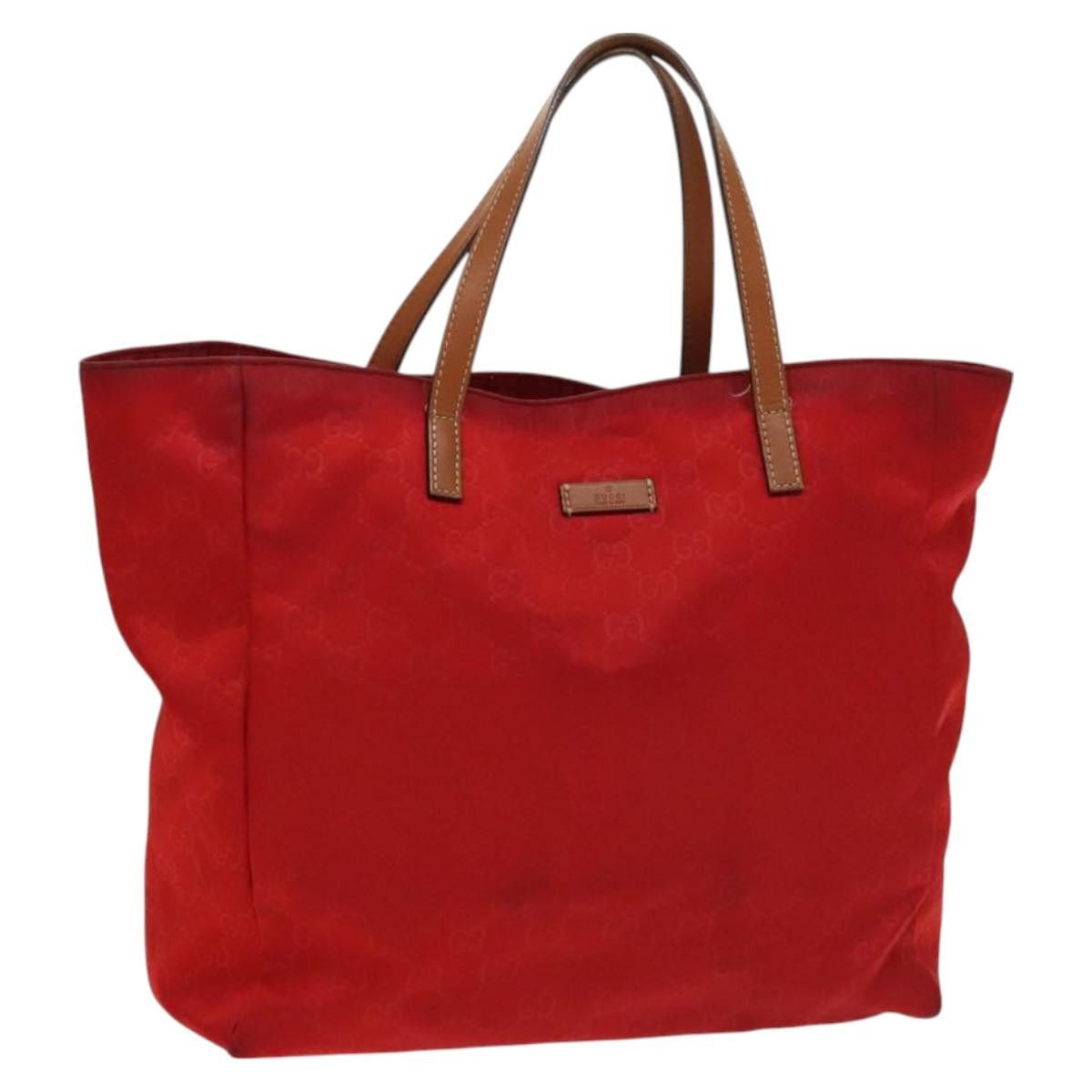 Gucci GUCCI GG Canvas Tote Bag Nylon Red Gold Size ONE SIZE - 1 Thumbnail