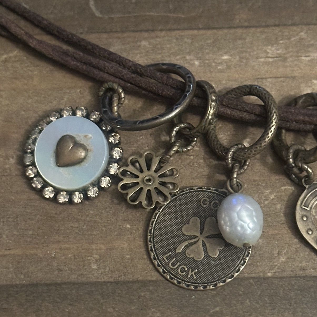 Other Lucky/Love multi strand multi pendant leather necklace Size ONE SIZE - 3 Thumbnail