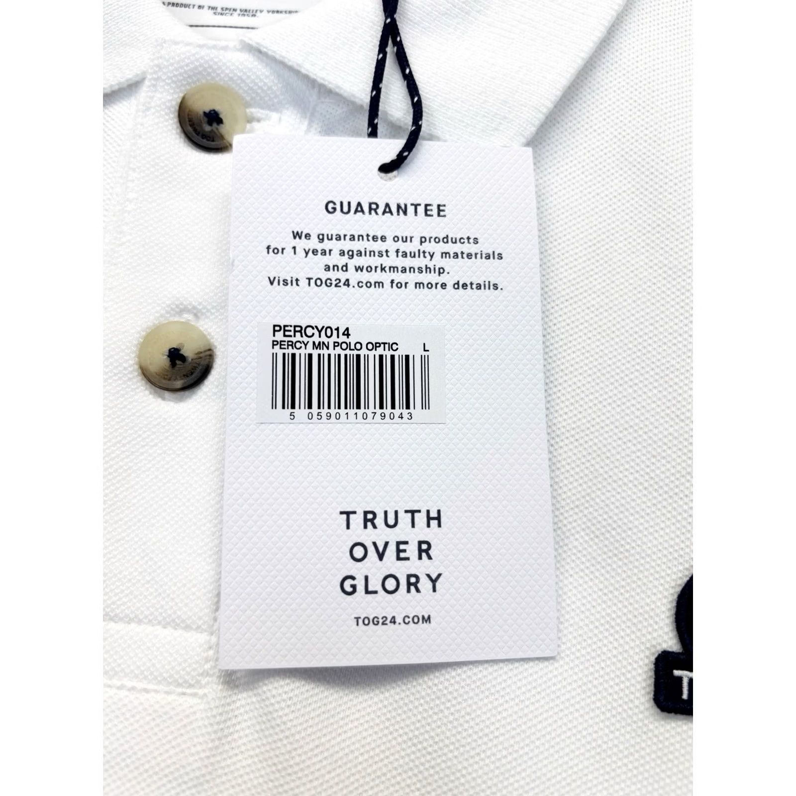 Vintage BNWT TOG44 Percy Polo Shirt Men Large Size Cotton White New With Tags Size US L / EU 52-54 / 3 - 5 Thumbnail