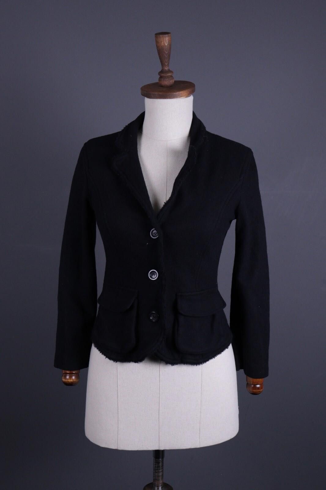 Designer Marc Cain Black Lagenlook Wool Blazer Jacket Size 3 Size M / US 6-8 / IT 42-44 - 1 Thumbnail