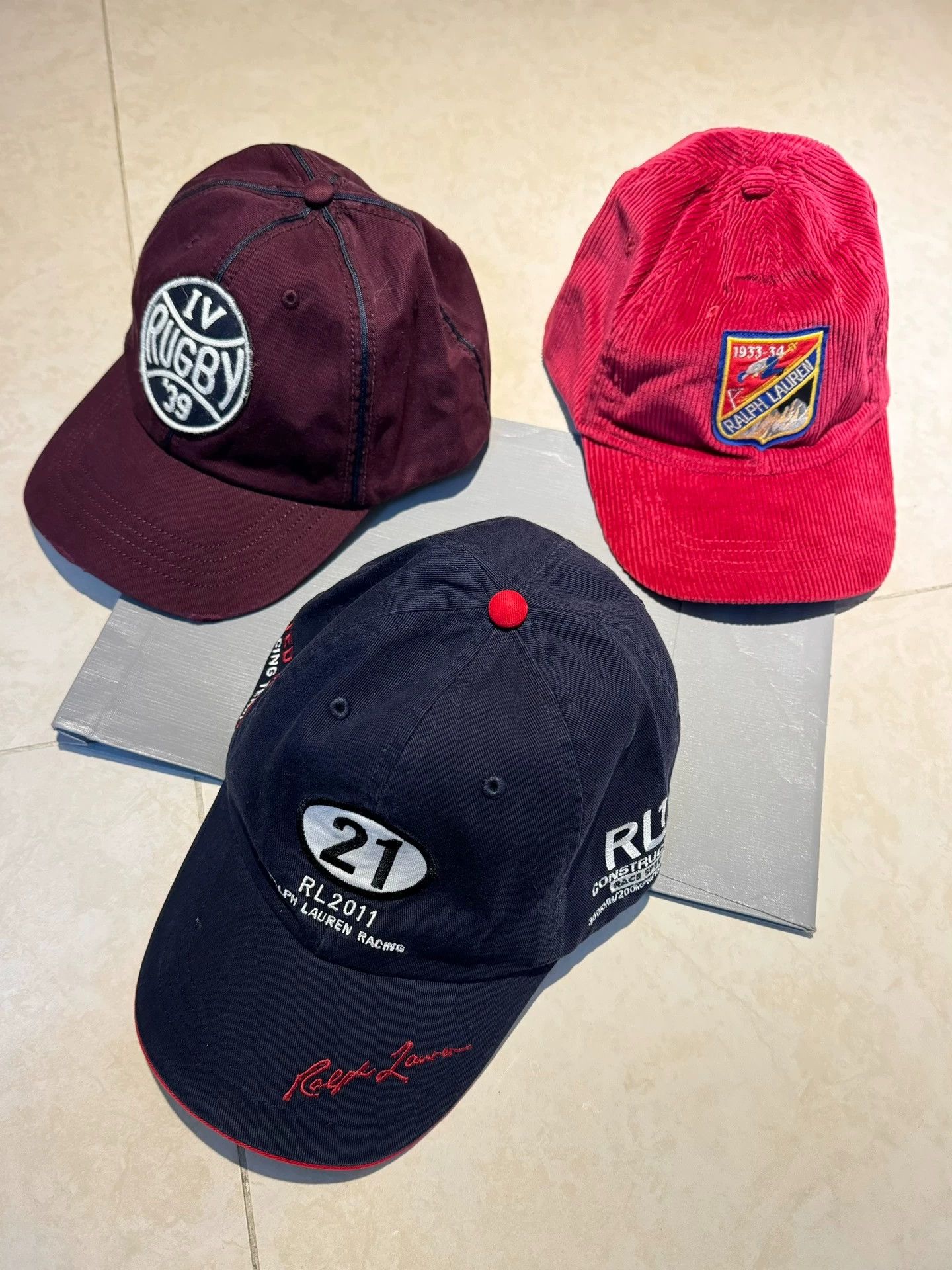 Polo Ralph Lauren POLO RL Vintage Embroidered Corduroy Earflap Hat Red/Pink Size ONE SIZE - 7 Thumbnail
