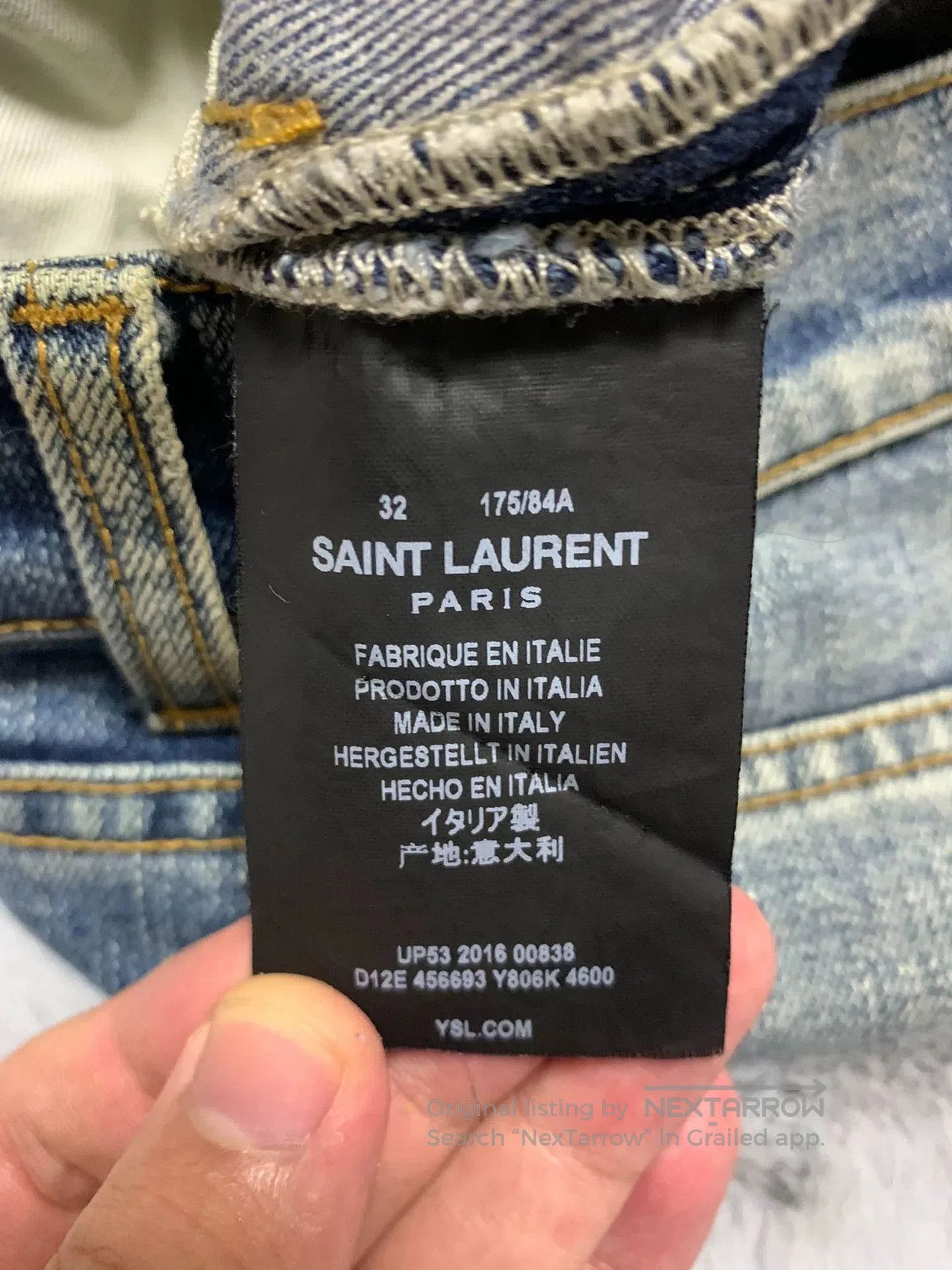 Saint Laurent Paris Saint Laurent Blue Distressed Denim Pants. Size US 32 / EU 48 - 4 Thumbnail