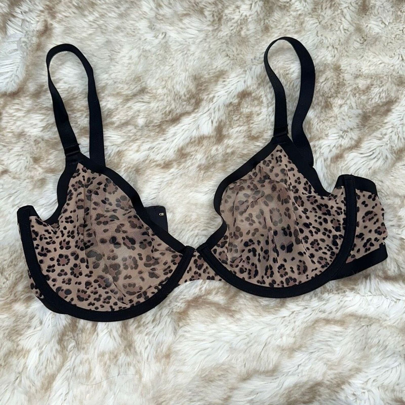 Other CUUP Underwire Mesh Bra in Cheetah Print | Sz 32G Size ONE SIZE - 2 Thumbnail