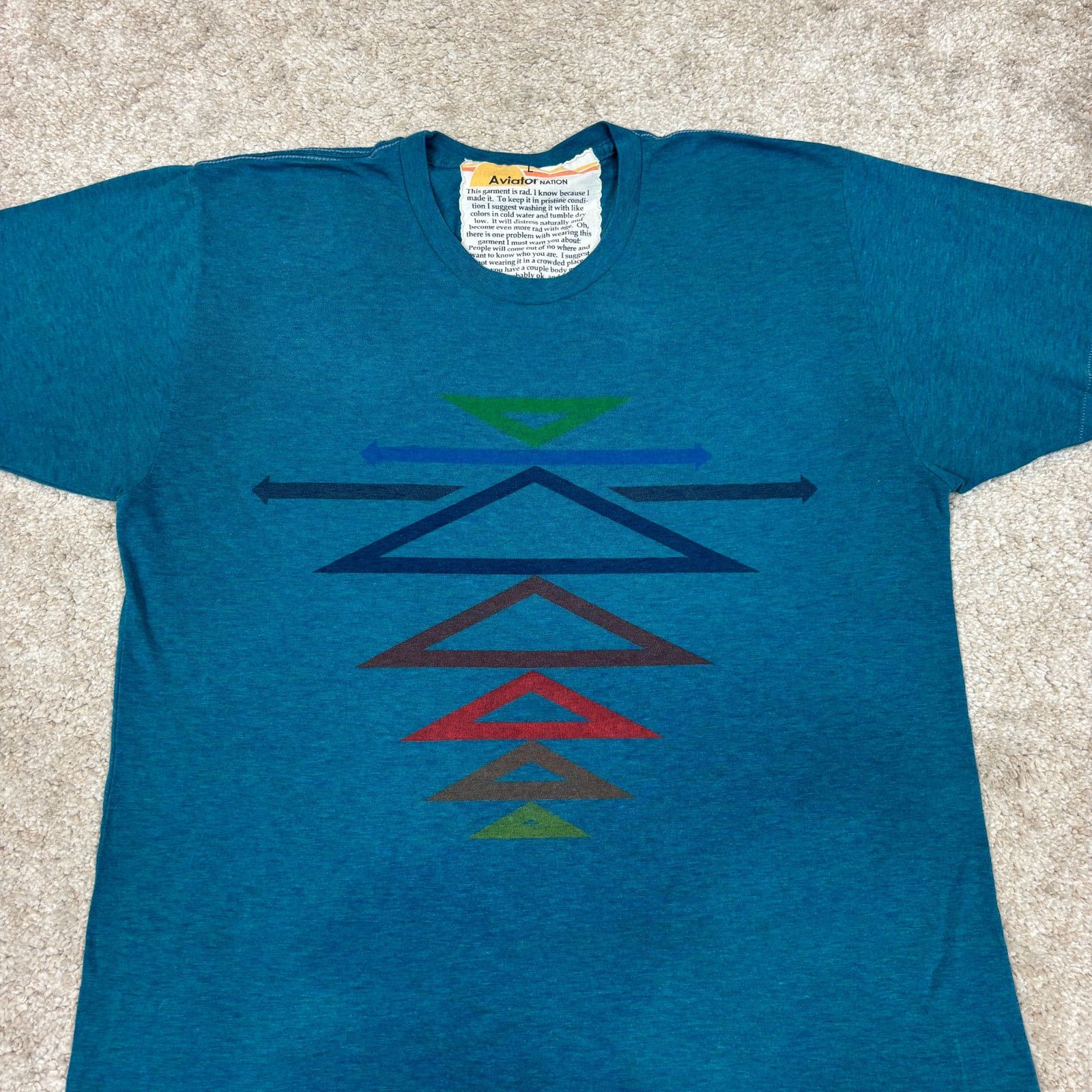 Aviator Nation Aviator Nation Popover Triangle Geometric Shirt Men's L Rare Size US L / EU 52-54 / 3 - 2 Thumbnail