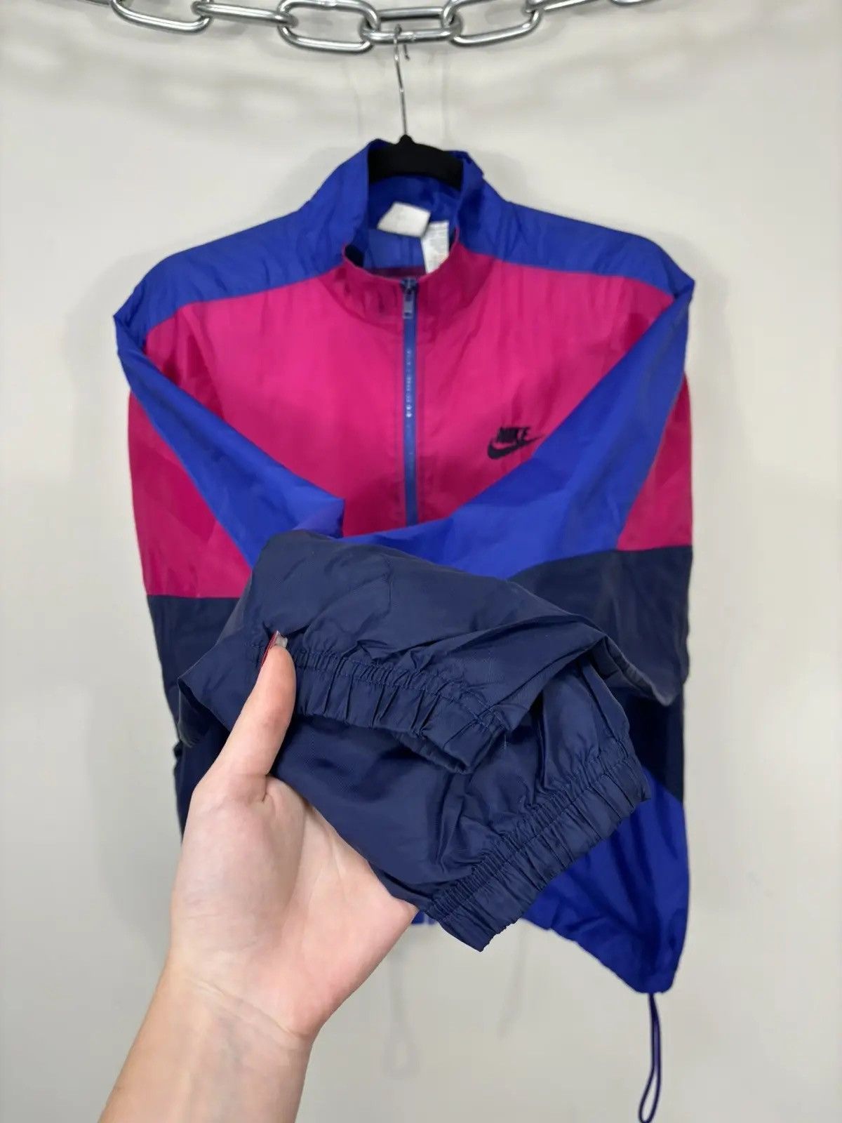 Nike × Vintage Vintage 90s Nike Y2K Full Zip Retro Nylon Track Jacket Size US M / EU 48-50 / 2 - 9 Thumbnail