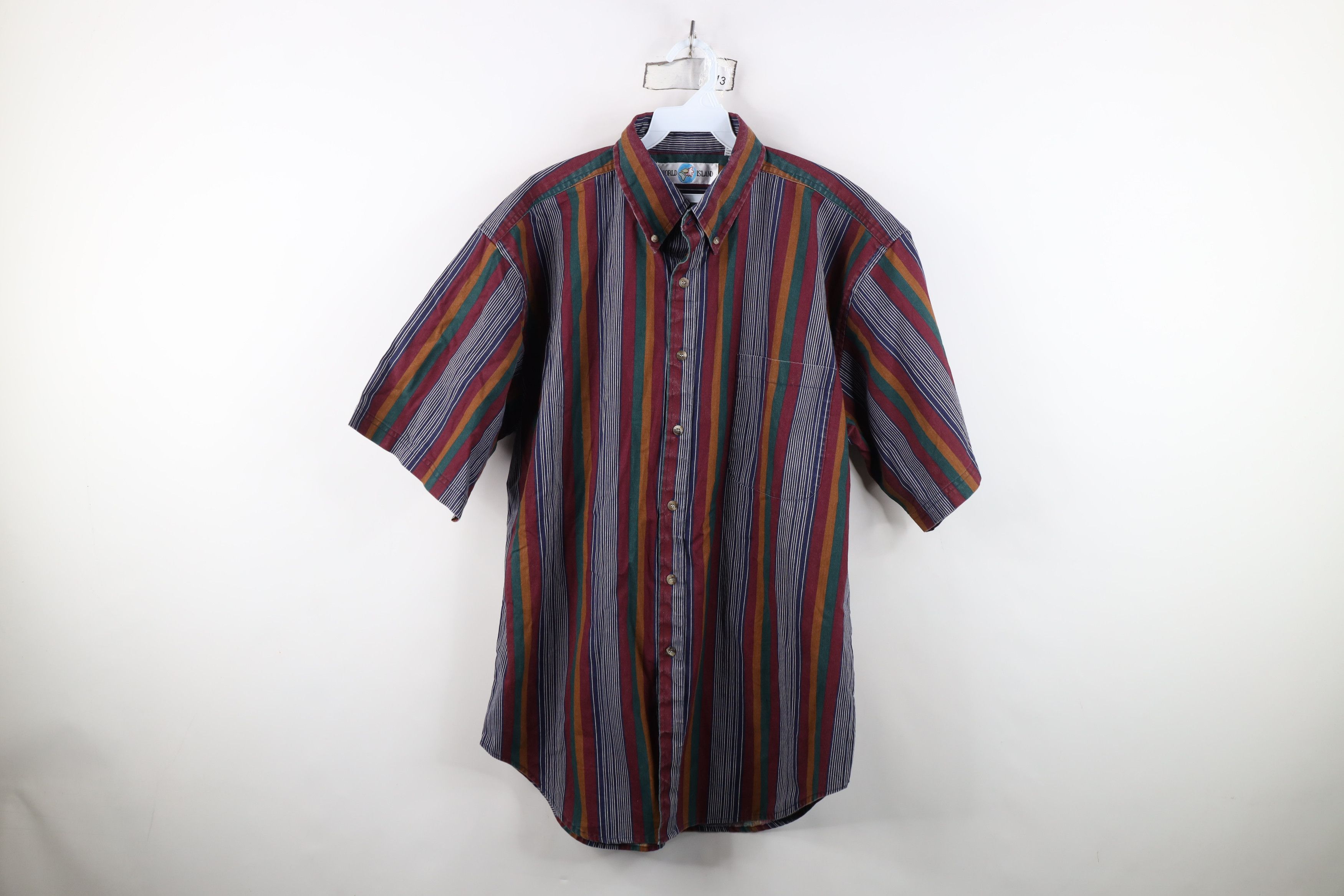Vintage Vintage 90s Streetwear Rainbow Striped Button Down Shirt Size US L / EU 52-54 / 3 - 1 Thumbnail