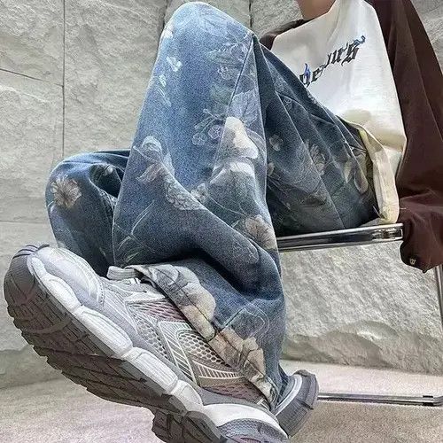 Japanese Brand VIBE Vintage washed all over printed jacquard wide leg jeans Size US 32 / EU 48 - 8 Thumbnail