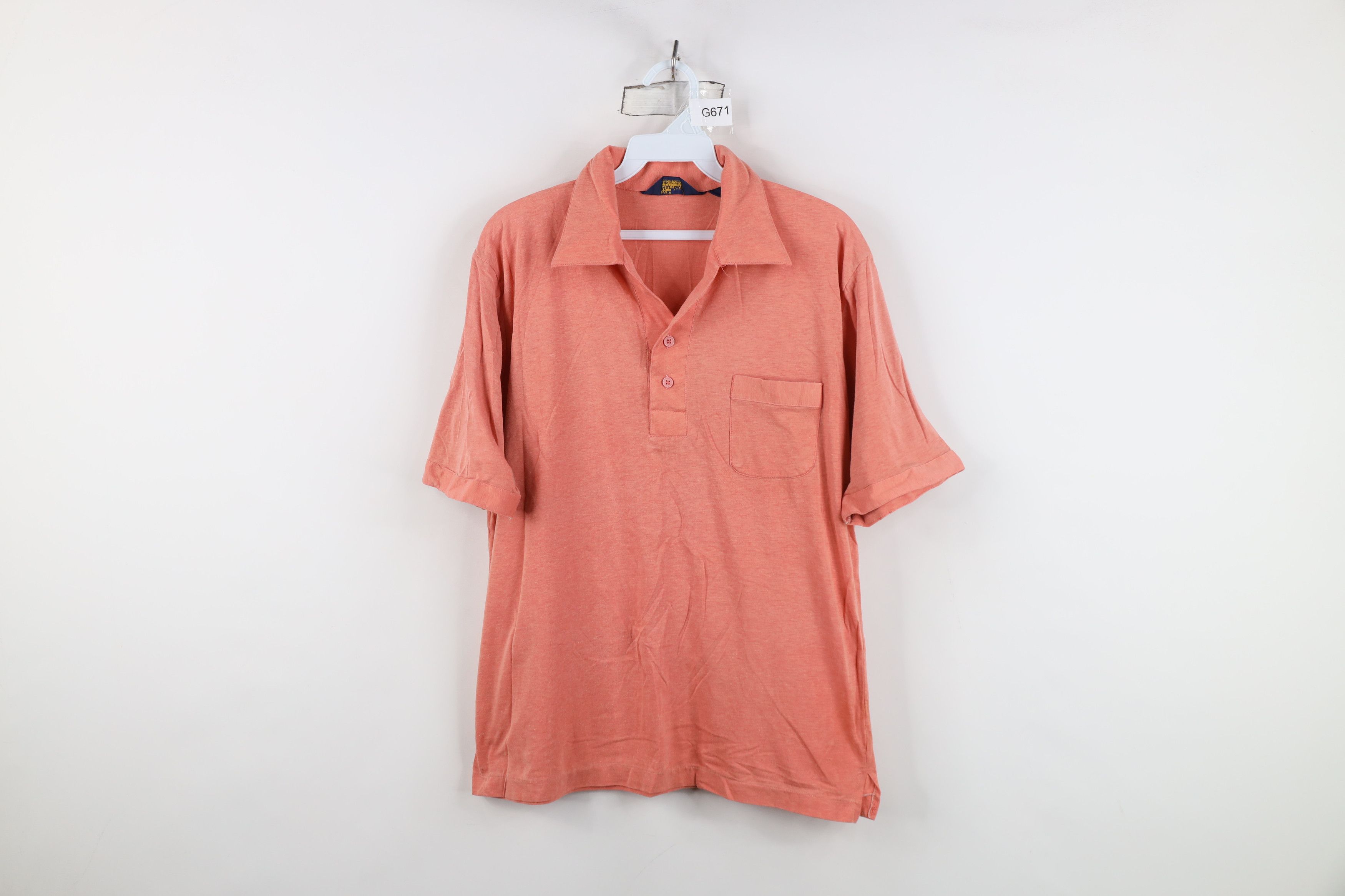 Vintage Vintage 70s Streetwear Chambray Collared Golf Polo Shirt Size US L / EU 52-54 / 3 - 1 Thumbnail