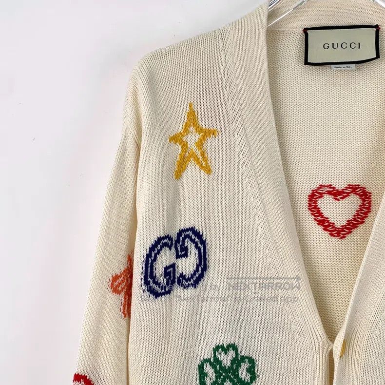Gucci Gucci Beige logo love embroidery linen V-neck single-breas Size L / US 10 / IT 46 - 3 Thumbnail