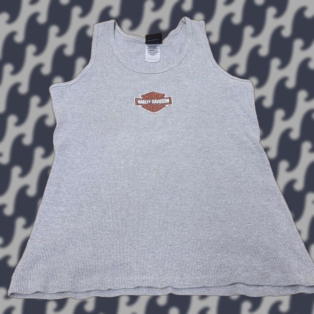 Harley Davidson Harley-Davidson Tank Top Women's 1X Gray Sleeveless Made in USA Shirt Women USA Logo Cotton Knit All Seasons Breathable Regular Shirt Size XL / US 12-14 / IT 48-50 - 1 Thumbnail