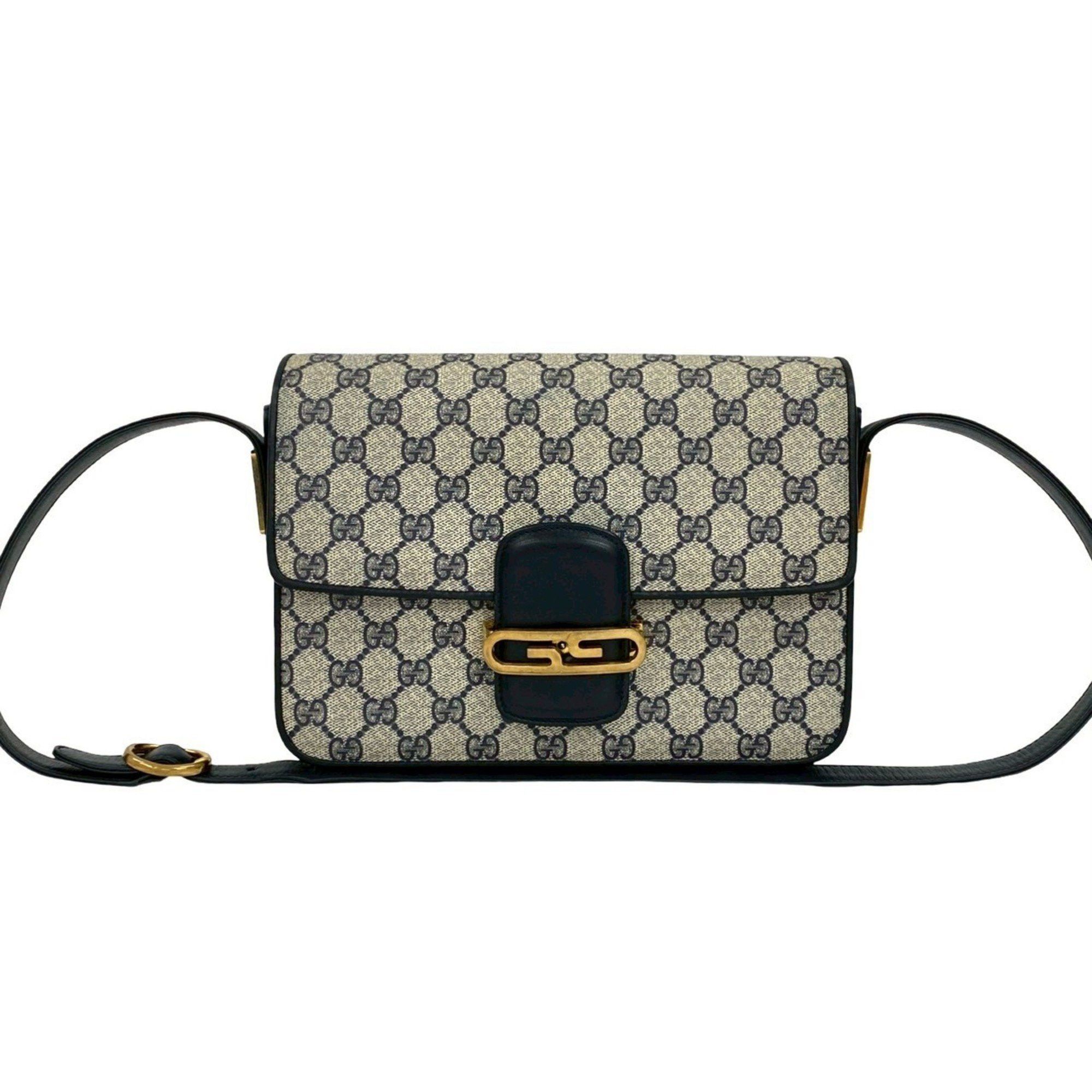 GUCCI Old Gucci GG Logo Hardware Leather Shoulder Bag Pochette