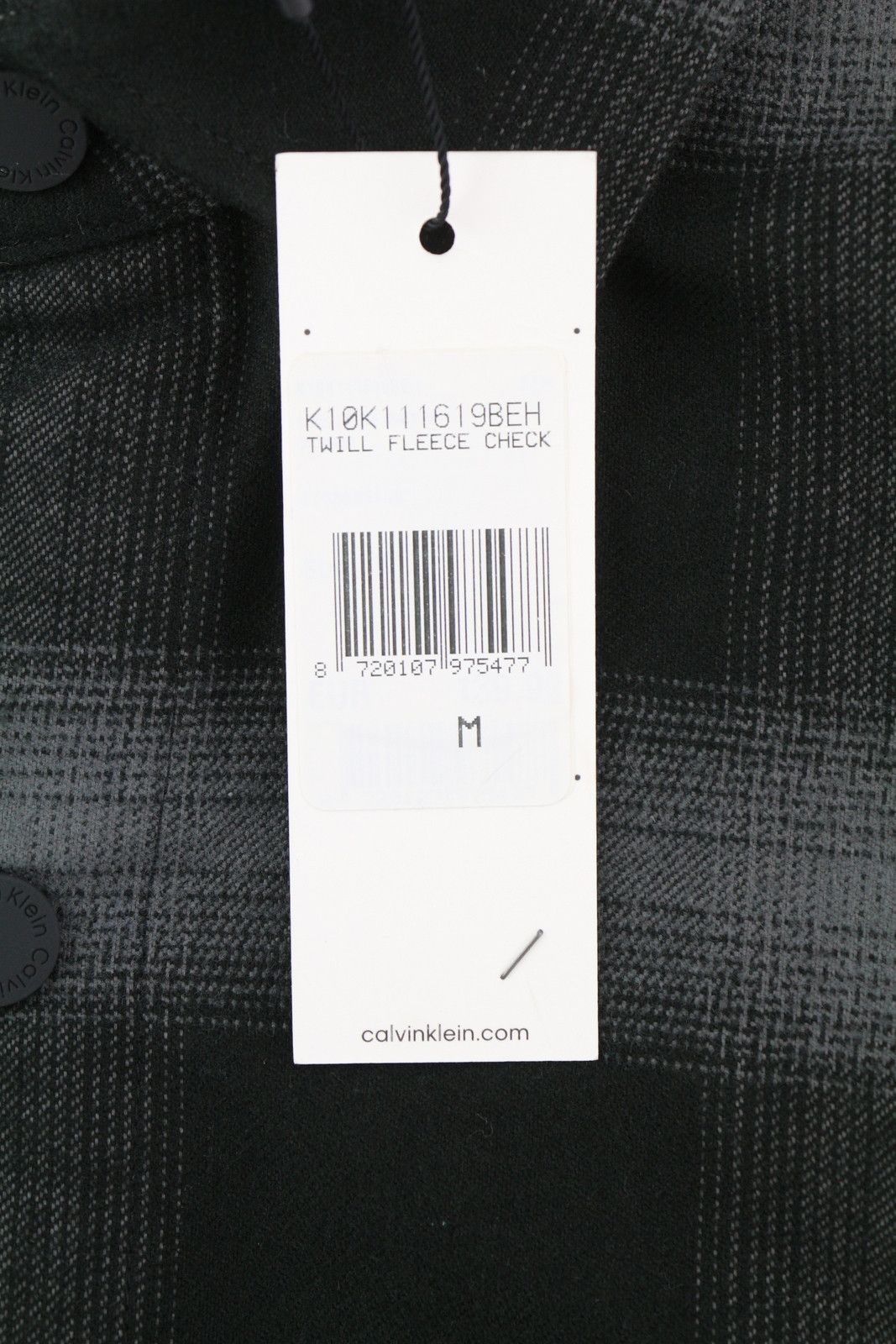 Calvin Klein TWILL FLEECE CHECK M Black Snap Overshirt Jacket 84934 Size US M / EU 48-50 / 2 - 8 Thumbnail