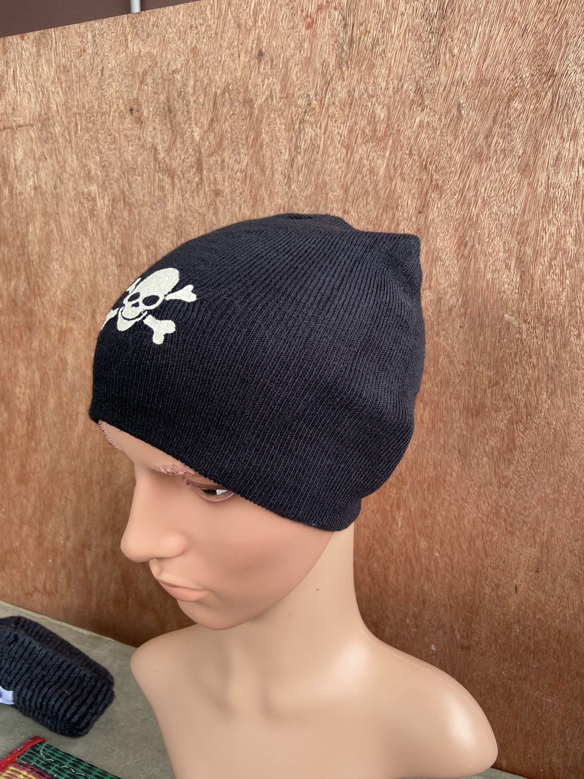Vintage Vintage Skull Printed Beanie Hat Size ONE SIZE - 3 Thumbnail