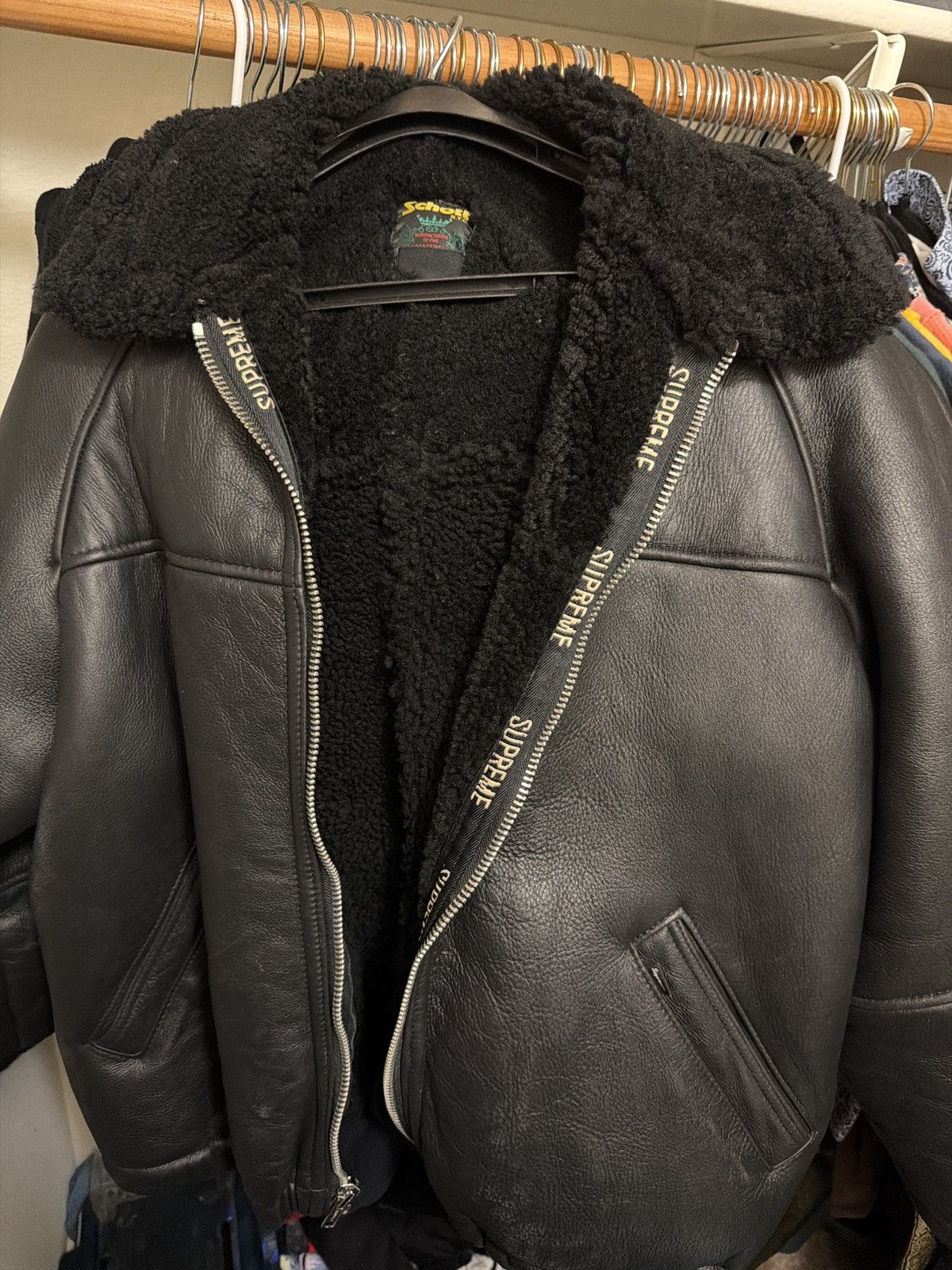 Supreme Supreme Schott Shearling Bomber Jacket Size US XL / EU 56 / 4 - 7 Thumbnail