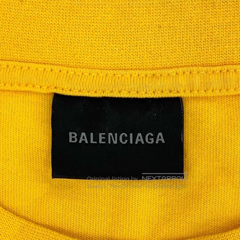 Balenciaga Balenciaga Yellow Logo Letter Printed Cotton Round Neck Sh Size US M / EU 48-50 / 2 - 6 Thumbnail