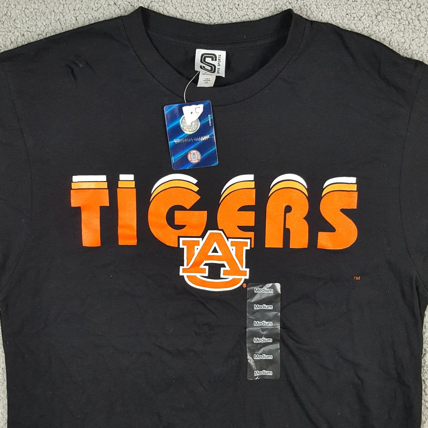 NCAA VINTAGE Spike Sports Auburn Tigers Football T-Shirt Men's Medium Black NCAA College 90s Retro Sportswear Size US M / EU 48-50 / 2 - 2 Thumbnail