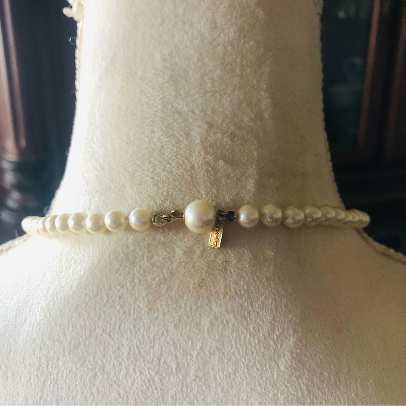 Vintage Vintage Marvella hand knotted cream glass pearl necklace Size ONE SIZE - 8 Thumbnail