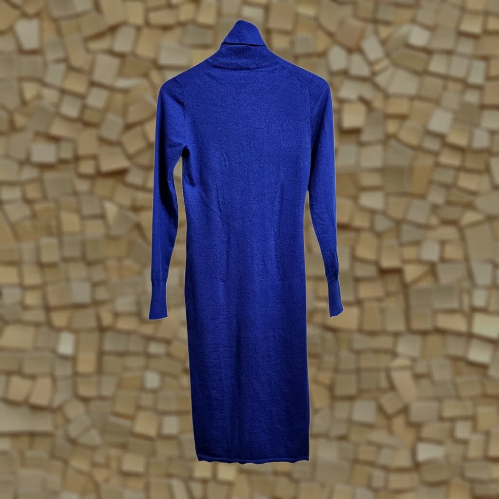 Joseph Joseph Dress Blue Medium Turtle Neck Cashmere Knit Knee Length Dress Size M / US 6-8 / IT 42-44 - 1 Thumbnail