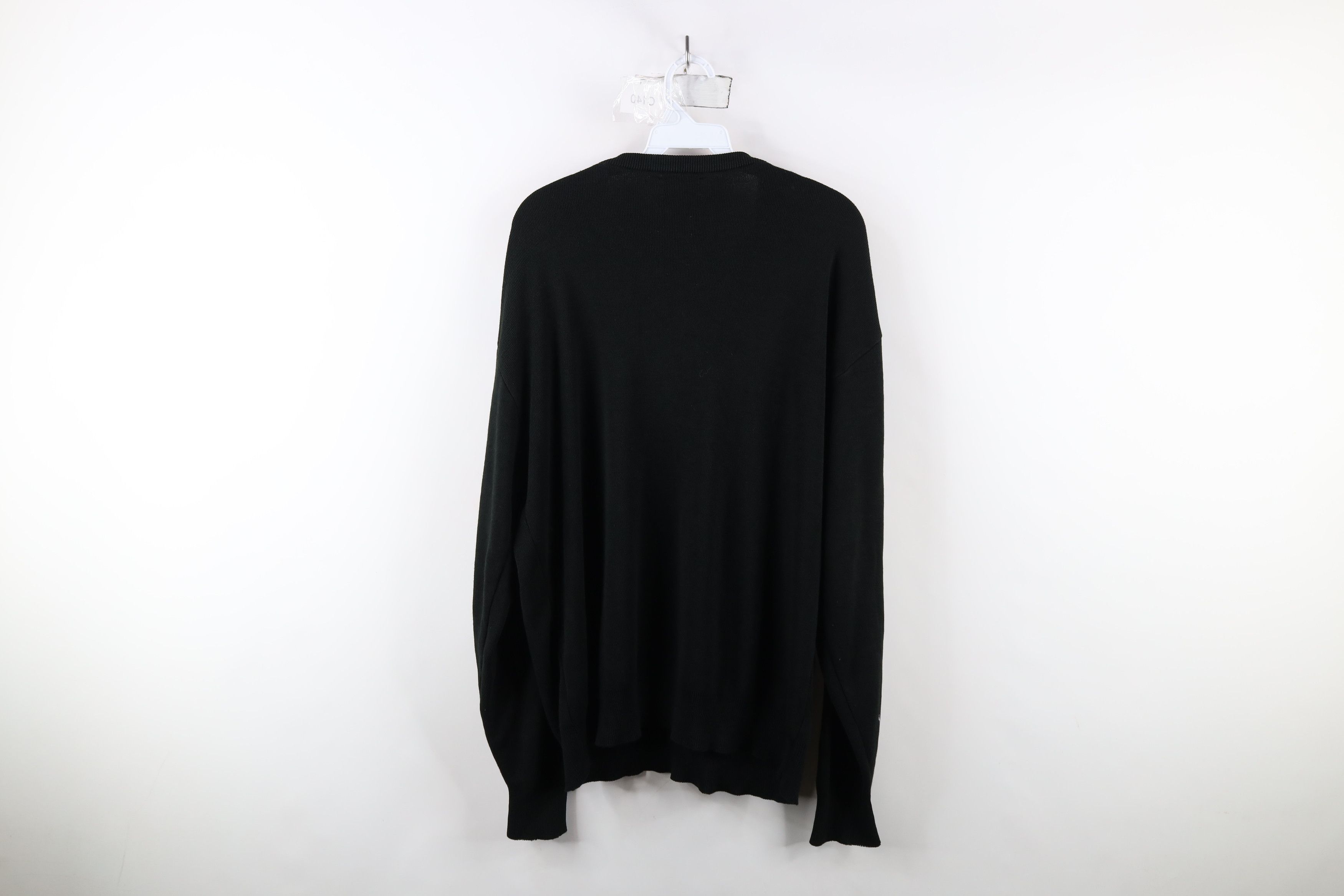 Vintage Vintage 70s Streetwear Blank Knit V-Neck Sweater USA Black Size US L / EU 52-54 / 3 - 8 Thumbnail