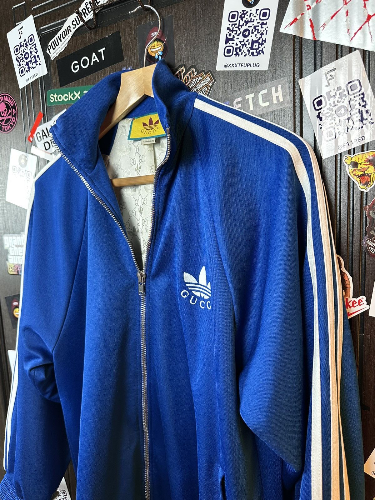 Adidas × Gucci Gucci x Adidas Blue Jersey Jacket Size US M / EU 48-50 / 2 - 5 Thumbnail