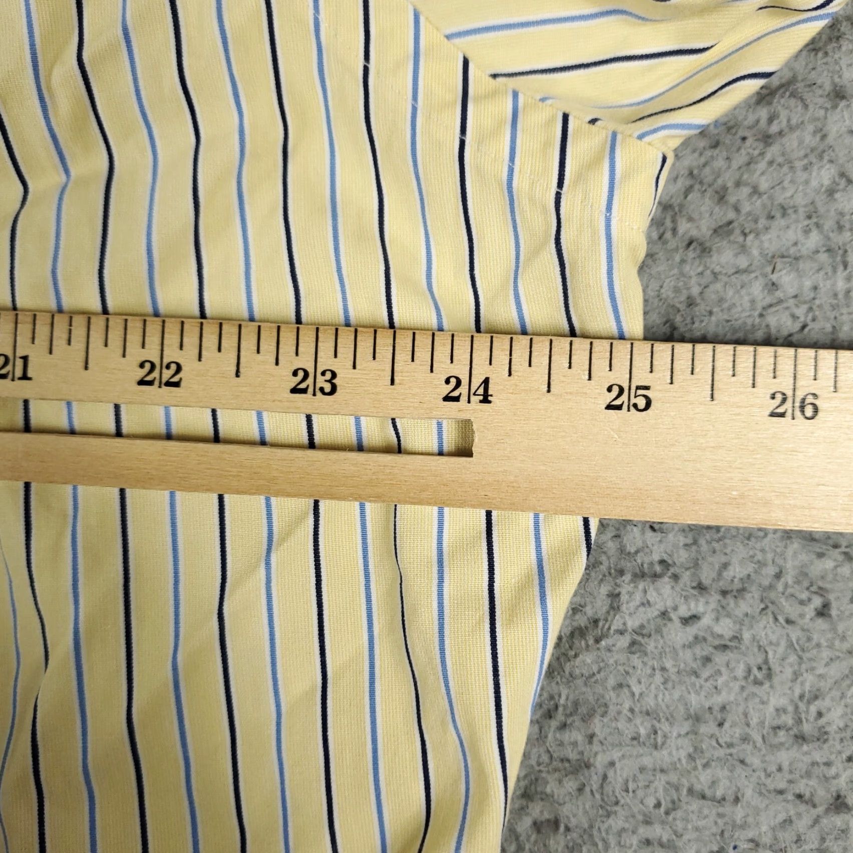 Ralph Lauren Ralph Lauren Dress Shirt Mens 16.5 Yellow Striped Long Sleeve Button Down Classic Size 42R - 5 Thumbnail
