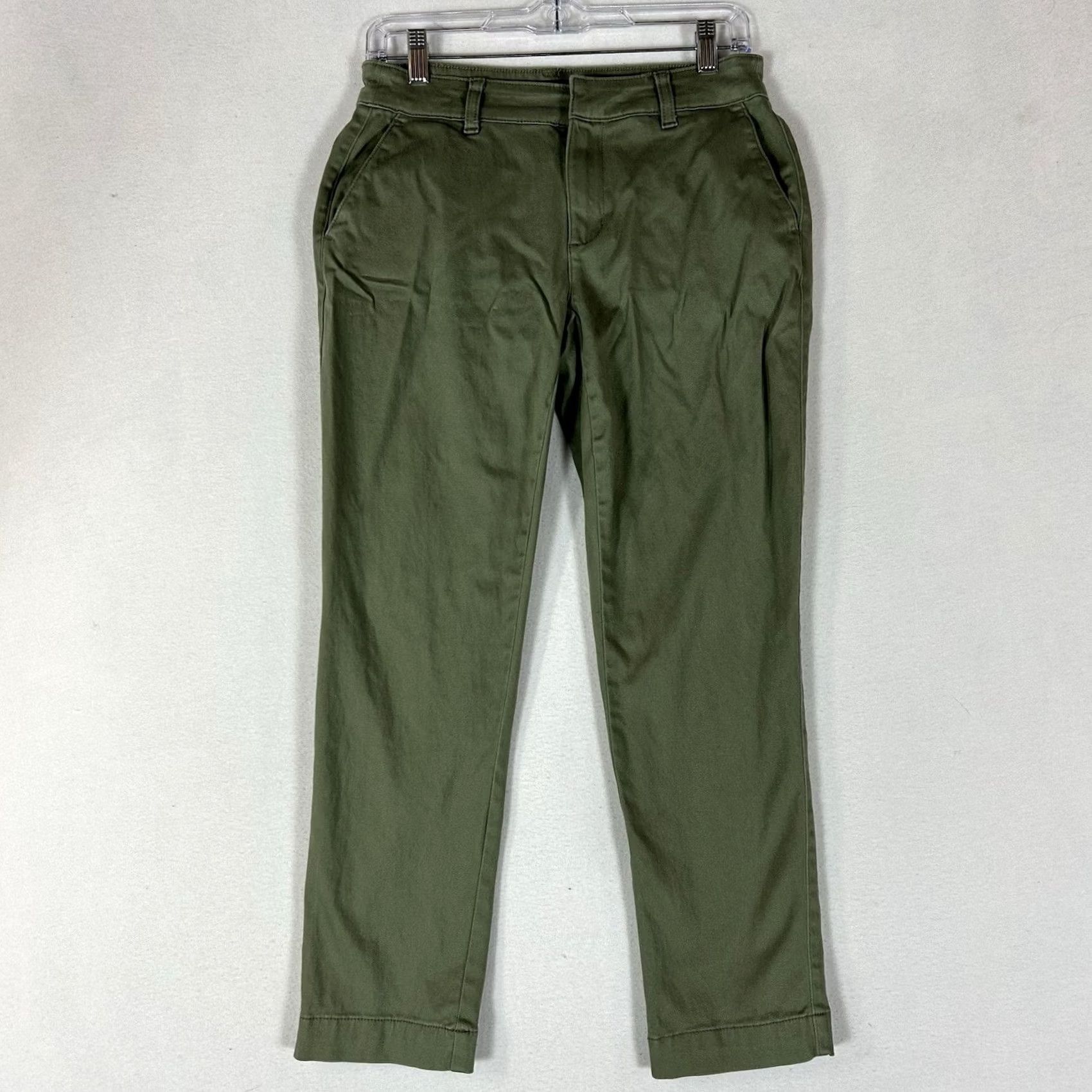 Banana Republic Banana Republic City Chino Pants Womens 4 Green Cropped Workwear Stretch Casual Size 27" / US 4 / IT 40 - 2 Thumbnail