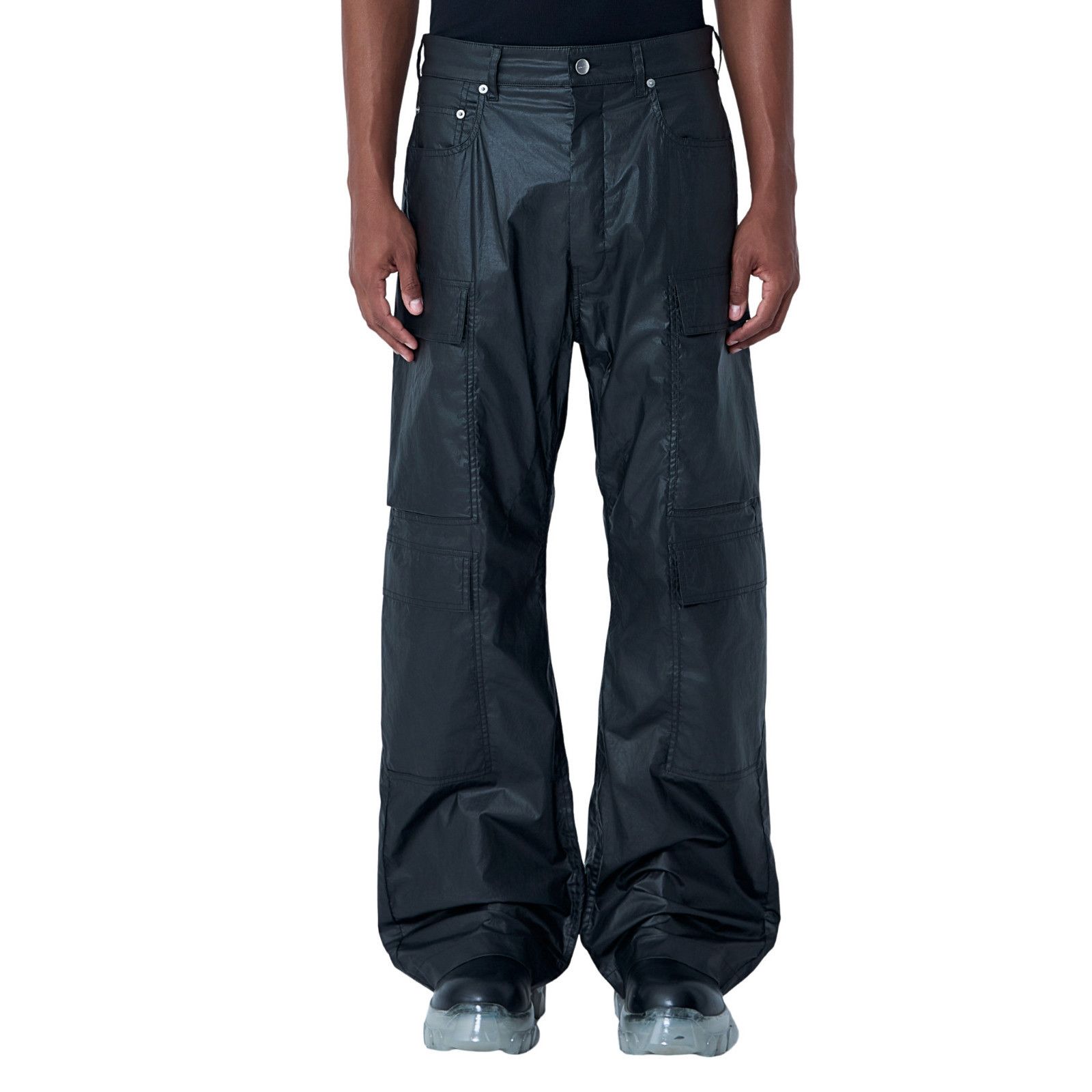 RICK OWENS CONCORDIANS $1195 Double Cargo Black Jeans New &