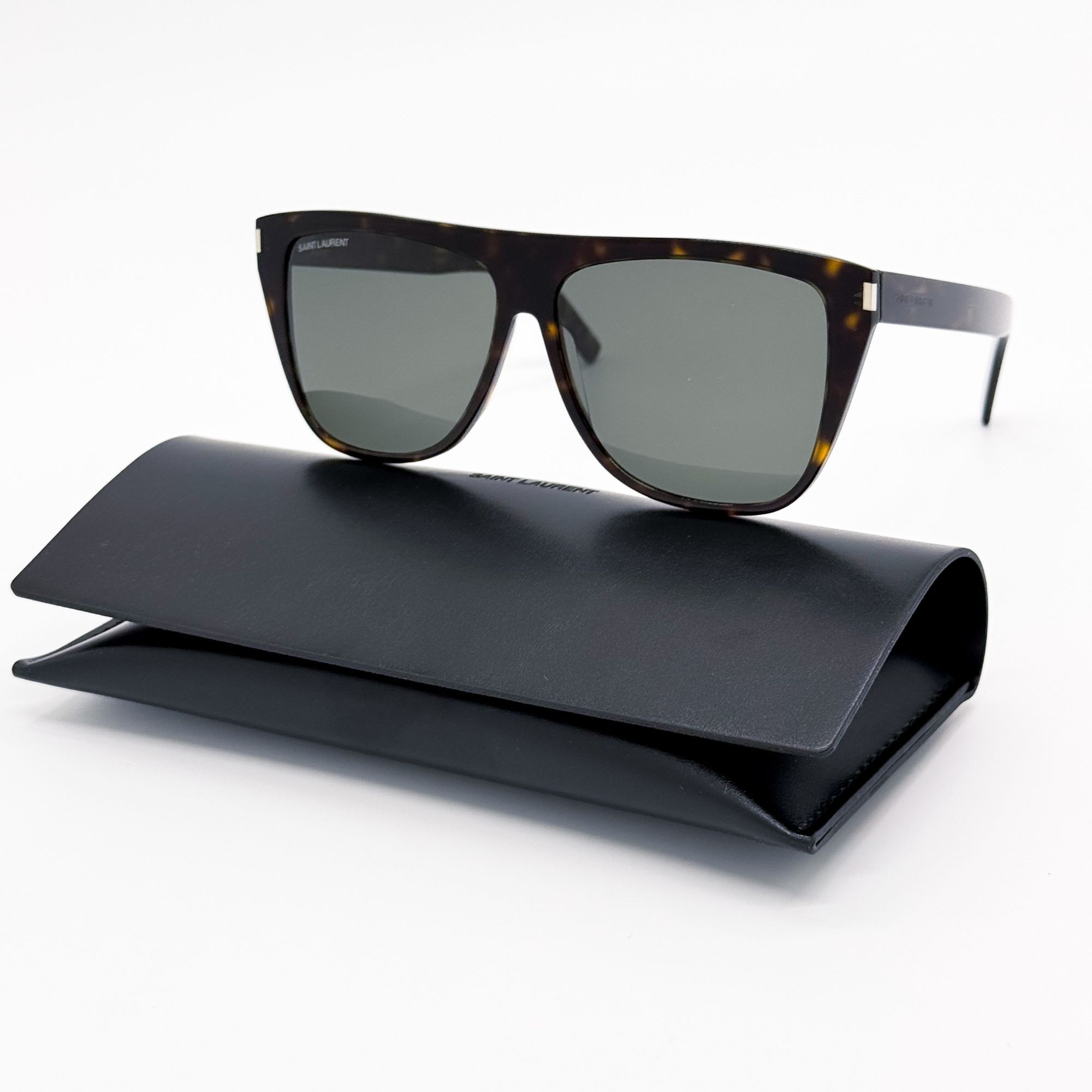 NEW SAINT LAURENT SUNGLASSES SL1 SLIM 002 UNISEX HAVANA SQUA