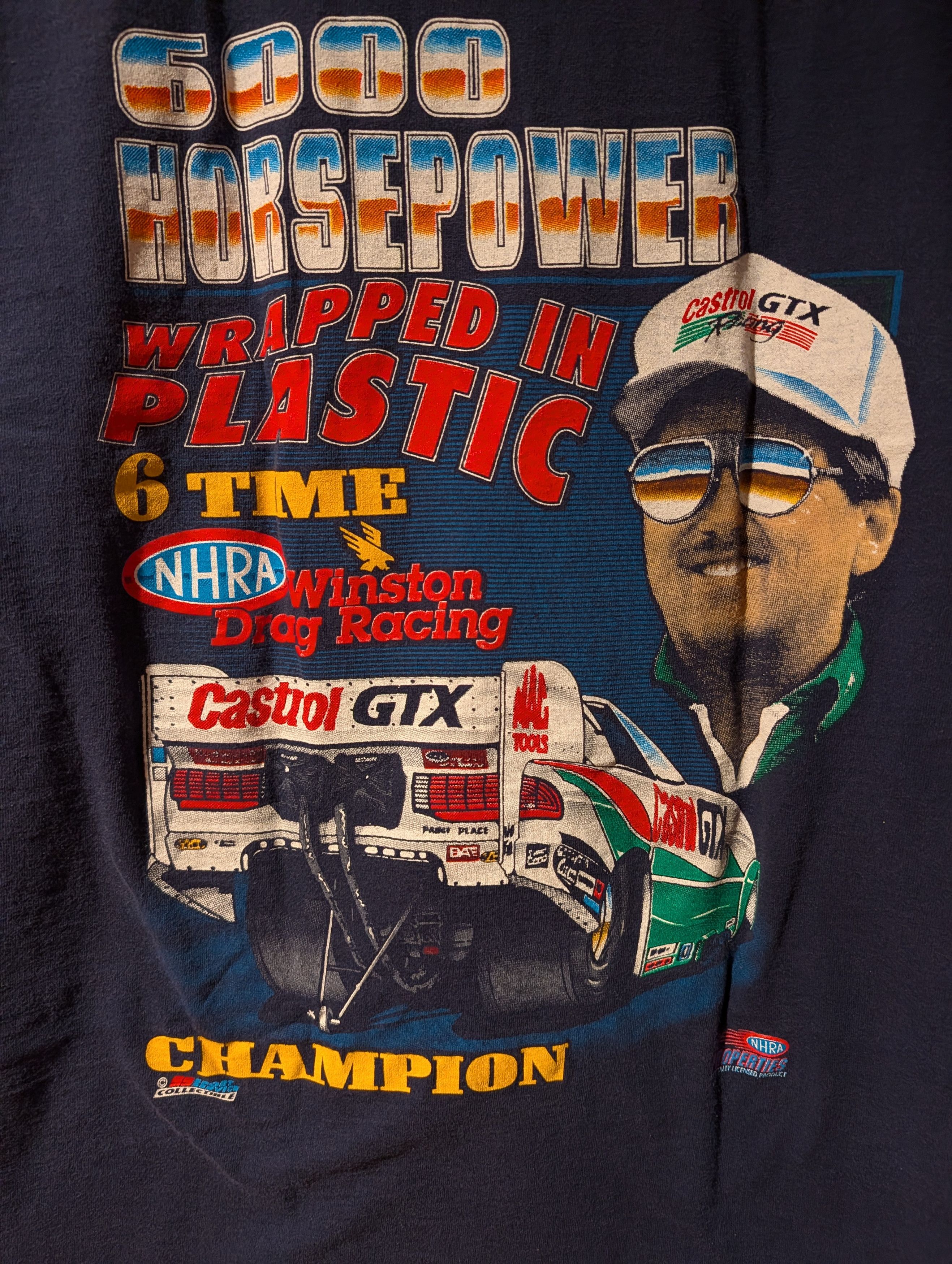 NASCAR Vintage 90s John Force Nascar Champion Raceway T-Shirt Size US XL / EU 56 / 4 - 2 Thumbnail