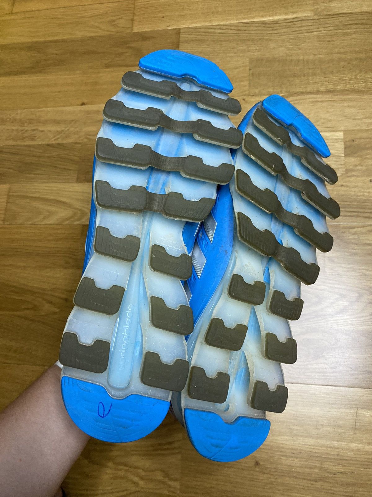 Adidas Adidas Springblade Techfit Running Sneakers Blue Size US 12 / EU 45 - 4 Thumbnail