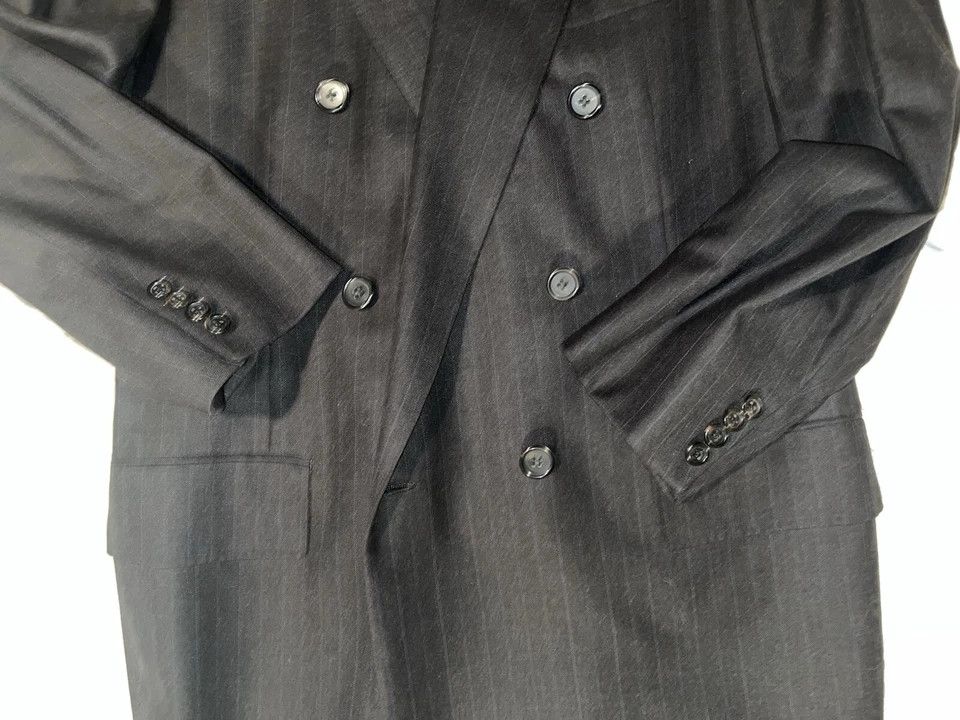 Oxxford Clothes Double Breasted Gray Suit Size 42S - 9 Thumbnail