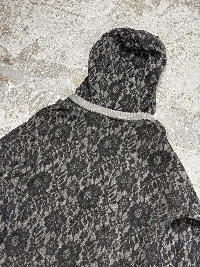 Dolce & Gabbana 2010s Dolce & Gabbana Grey Lace Pattern Wool Hoodie Size US M / EU 48-50 / 2 - 6 Thumbnail