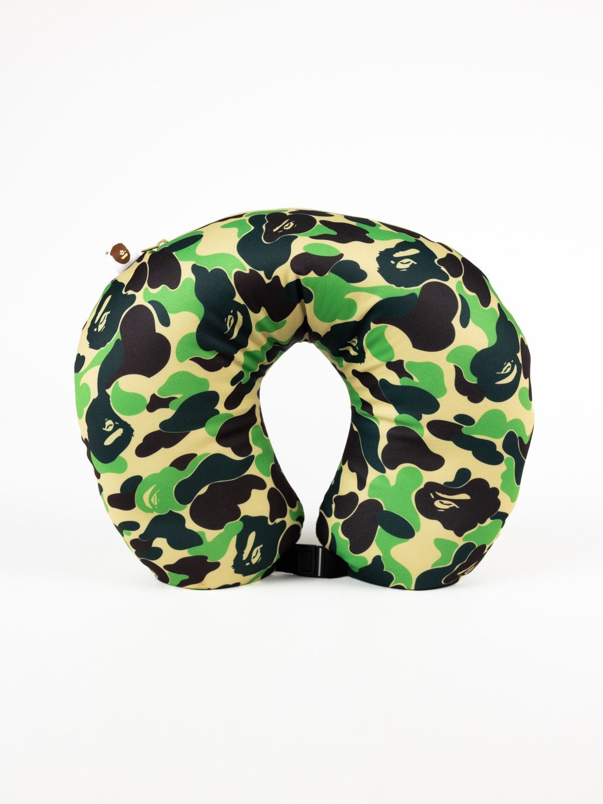 image of Bape Abc Camo 2-Way Neck Pillow in Green, Men's