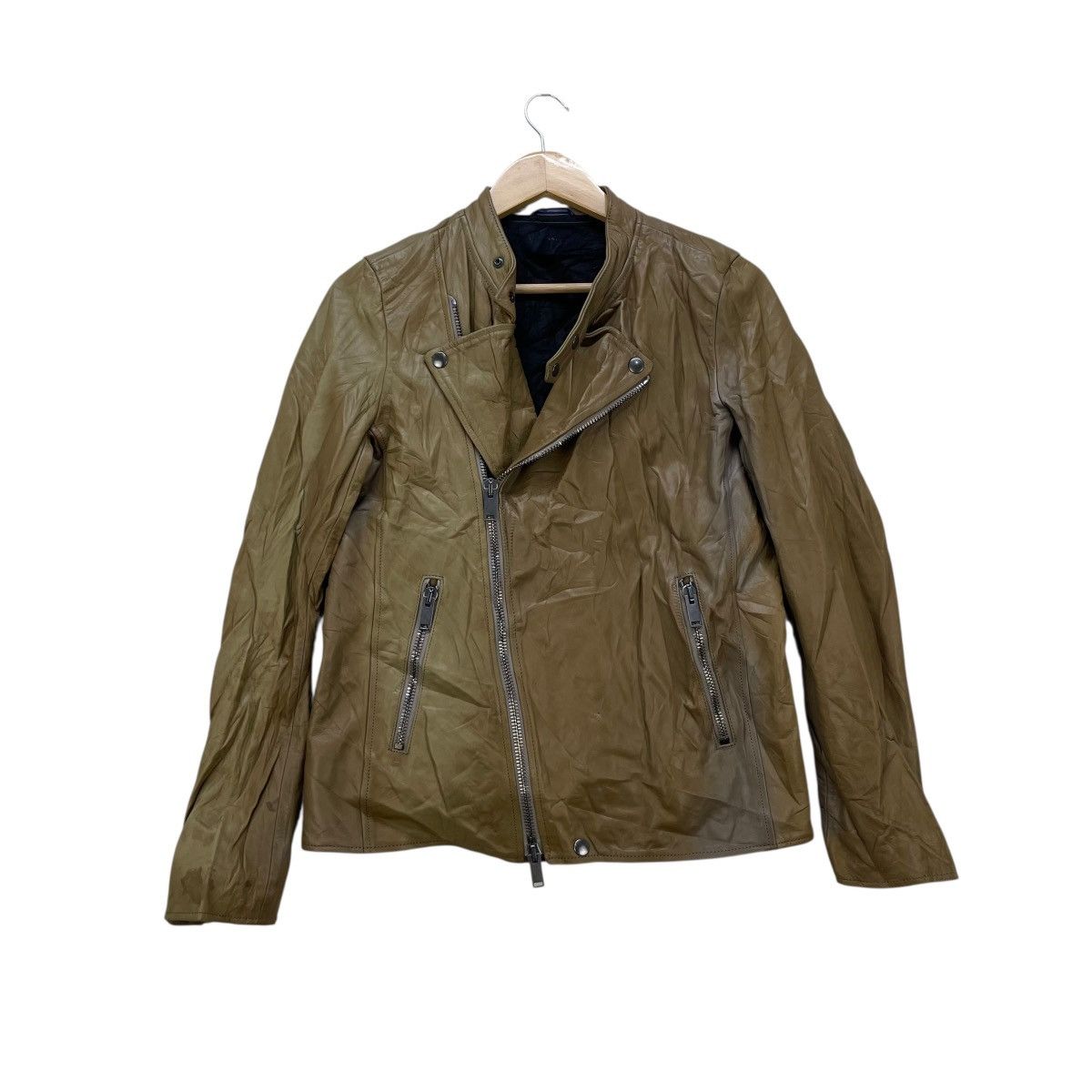 💥 Junhashimoto Cowhide Leather Biker Jacket Made In Japan