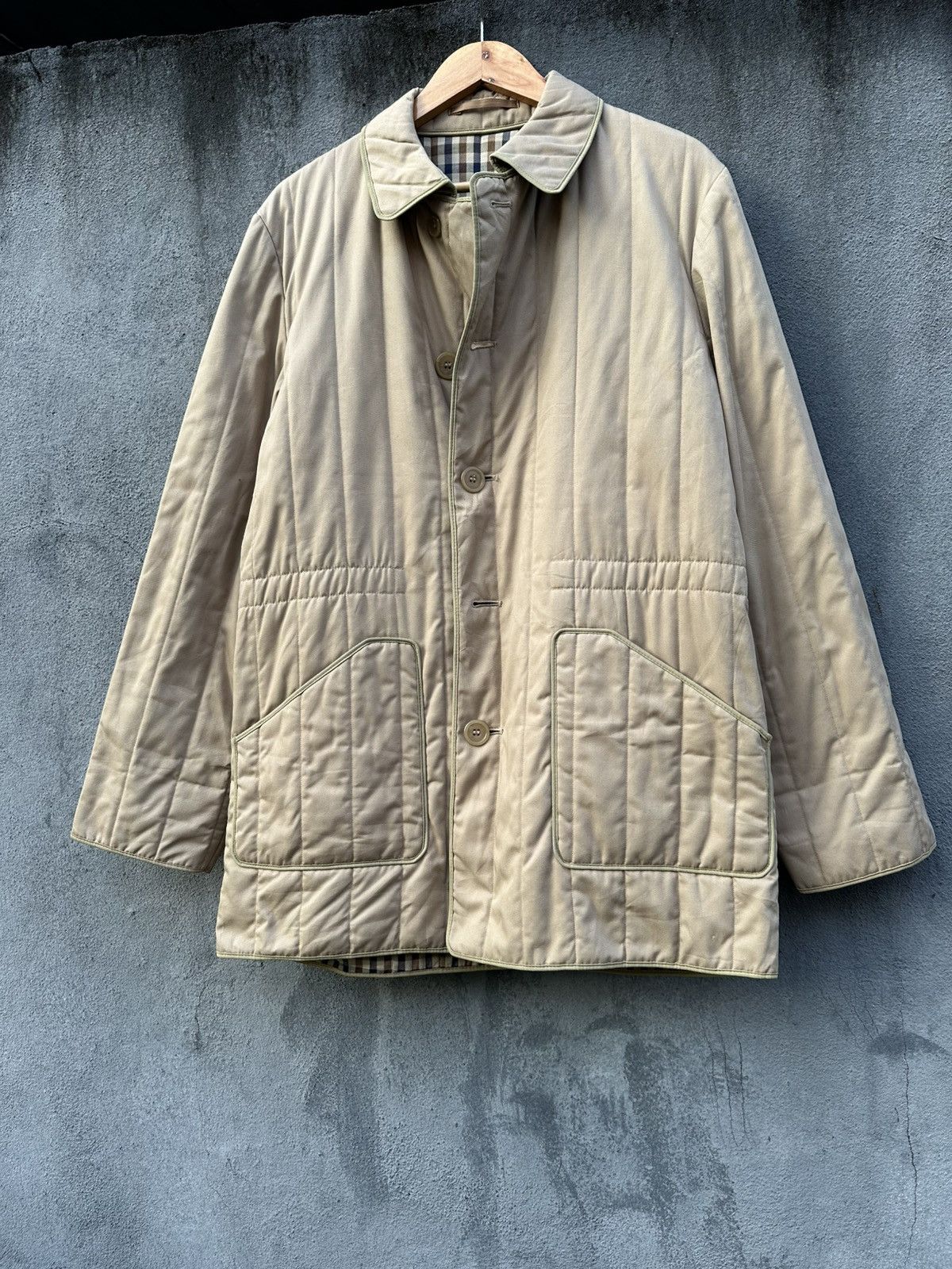 Aquascutum 👹Aquascutum Novacheck Lined Quilted Jacket Size US L / EU 52-54 / 3 - 5 Thumbnail