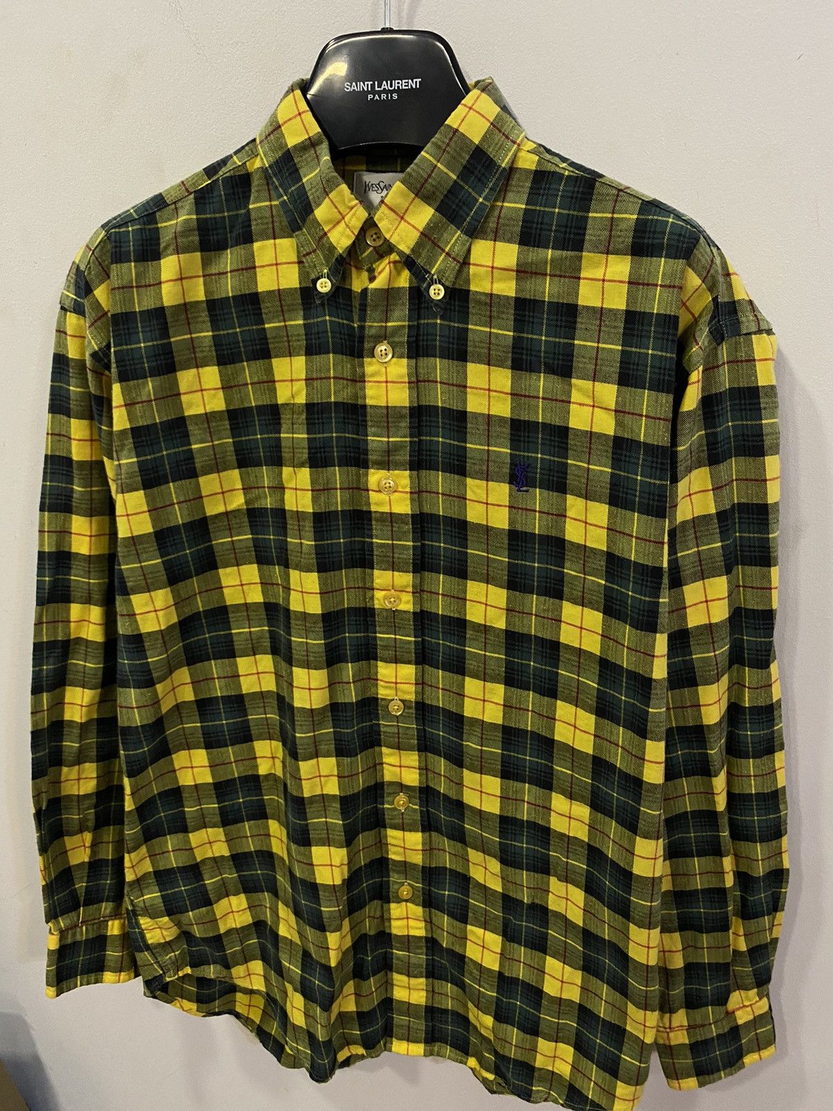 Yves Saint Laurent Plaid YSL Shirt Soft Logo Flannel Shirt Cotton Size US M / EU 48-50 / 2 - 11 Thumbnail
