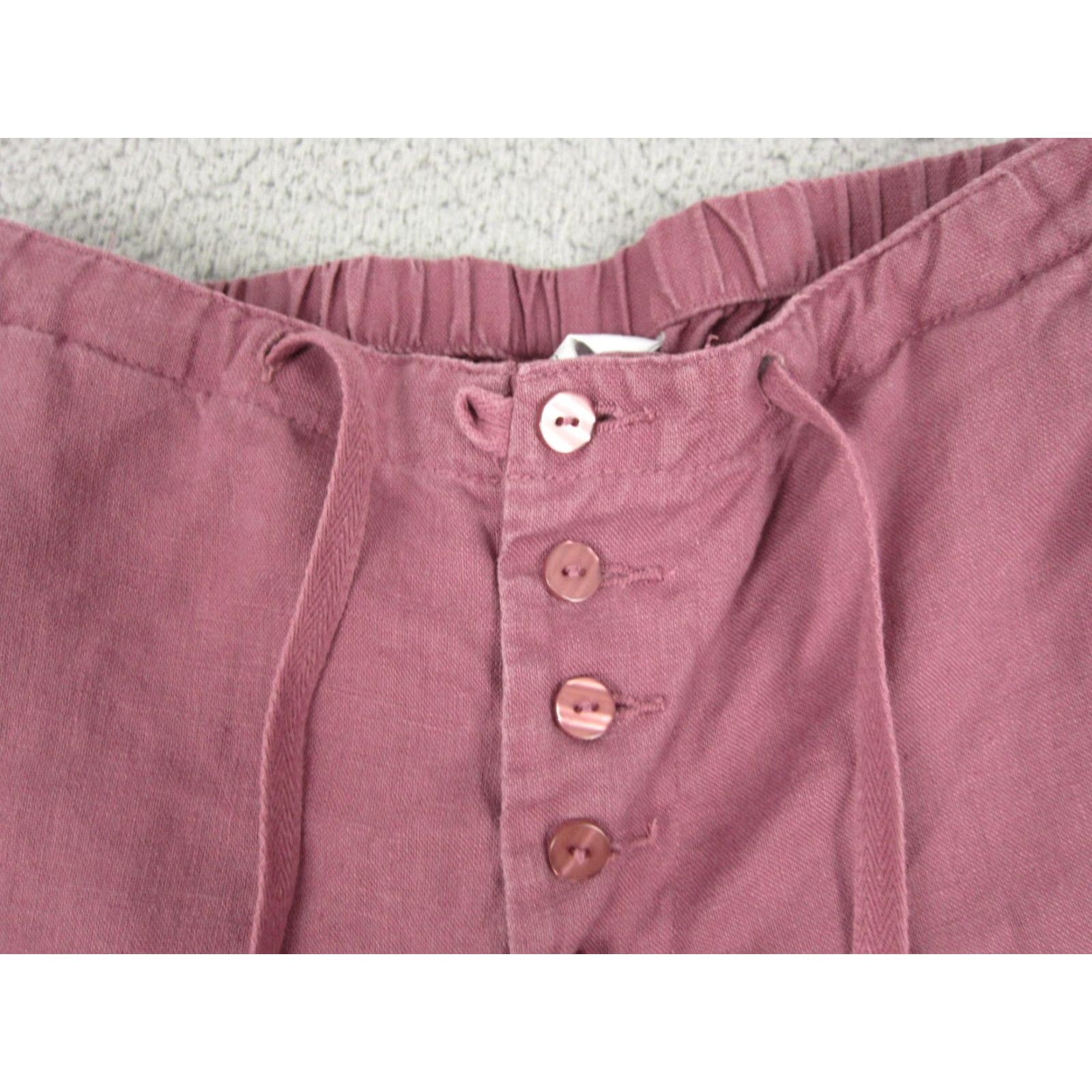 Pinko Vintage Cladwick's Pants Womens 4P Pink Linen Wide-Leg Cropped Modern 90s Style Mens? Girls? Size 27" / US 4 / IT 40 - 3 Thumbnail