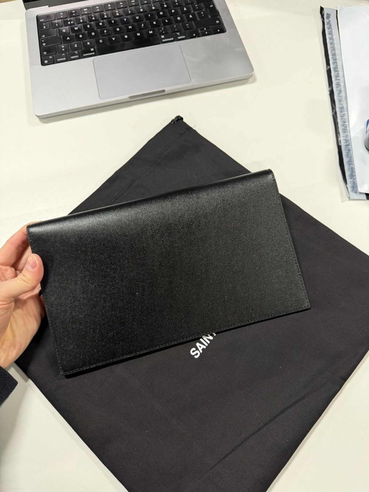 Saint Laurent Paris Saint Laurent Uptown Leather Pouch NEW 900$ Size ONE SIZE - 3 Thumbnail