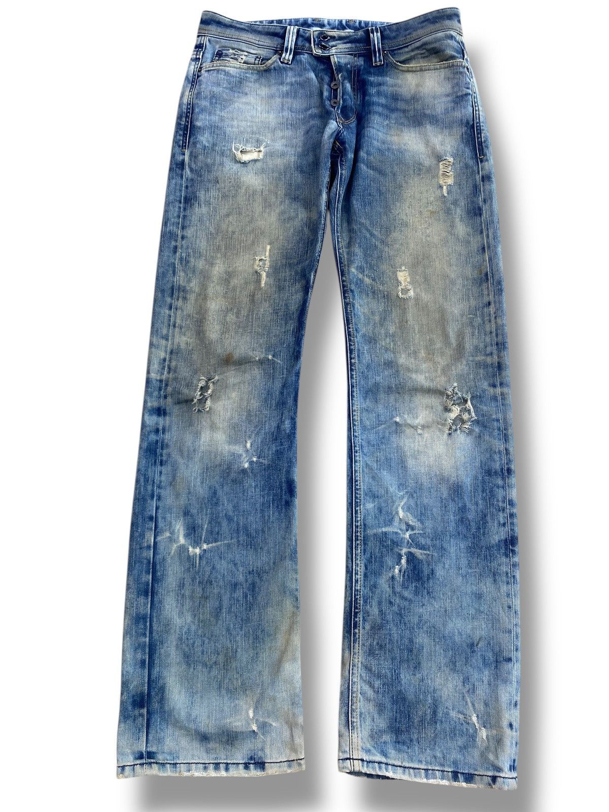 Diesel Diesel Mud Wash Distressed Style Straight Cut Denim Size US 32 / EU 48 - 1 Thumbnail