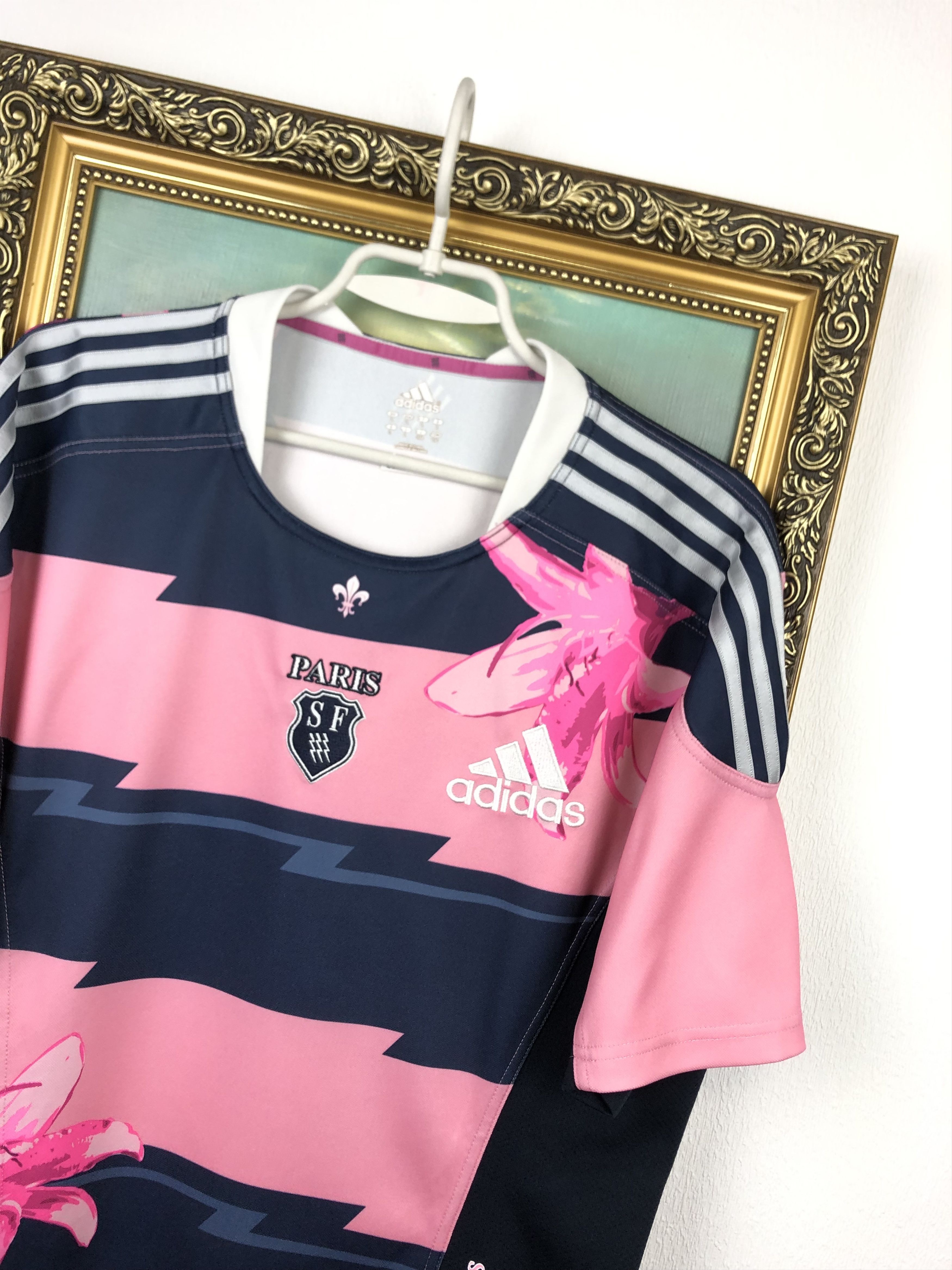 Adidas Adidas SF Stade Francais Paris Rugby Jersey Shirt Rare Size US L / EU 52-54 / 3 - 3 Thumbnail