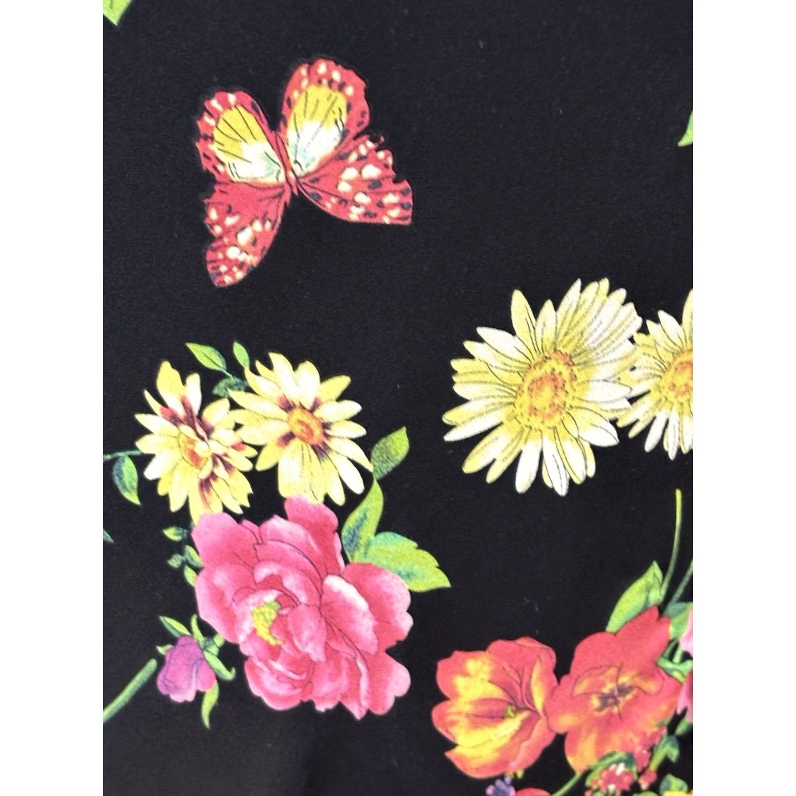 Vintage Vintage Spenser Jeremy Silk Floral Midi Dress Womens 12 Peplum Waist Butterfly Size XL / US 12-14 / IT 48-50 - 7 Thumbnail
