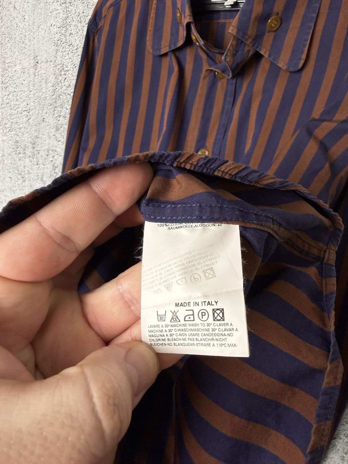 Vivienne Westwood Vivienne Westwood Striped Button Shirt Orb Logo Long Sleeve Size US XL / EU 56 / 4 - 19 Thumbnail