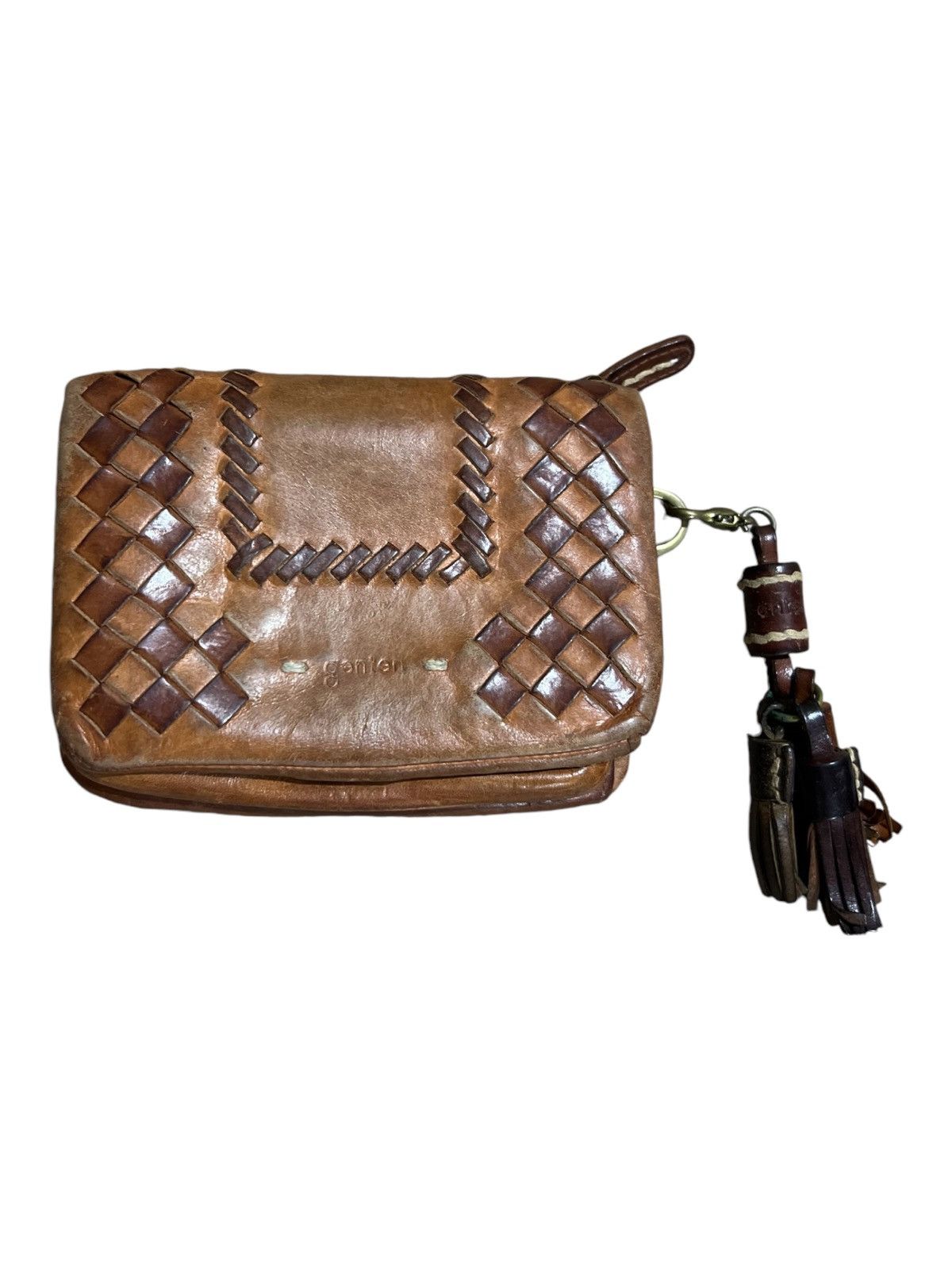 Genuine Leather × Redmoon Japan Craft Leather Genten Intrecciato Bi Fold Wallets Clasp Size ONE SIZE - 1 Thumbnail