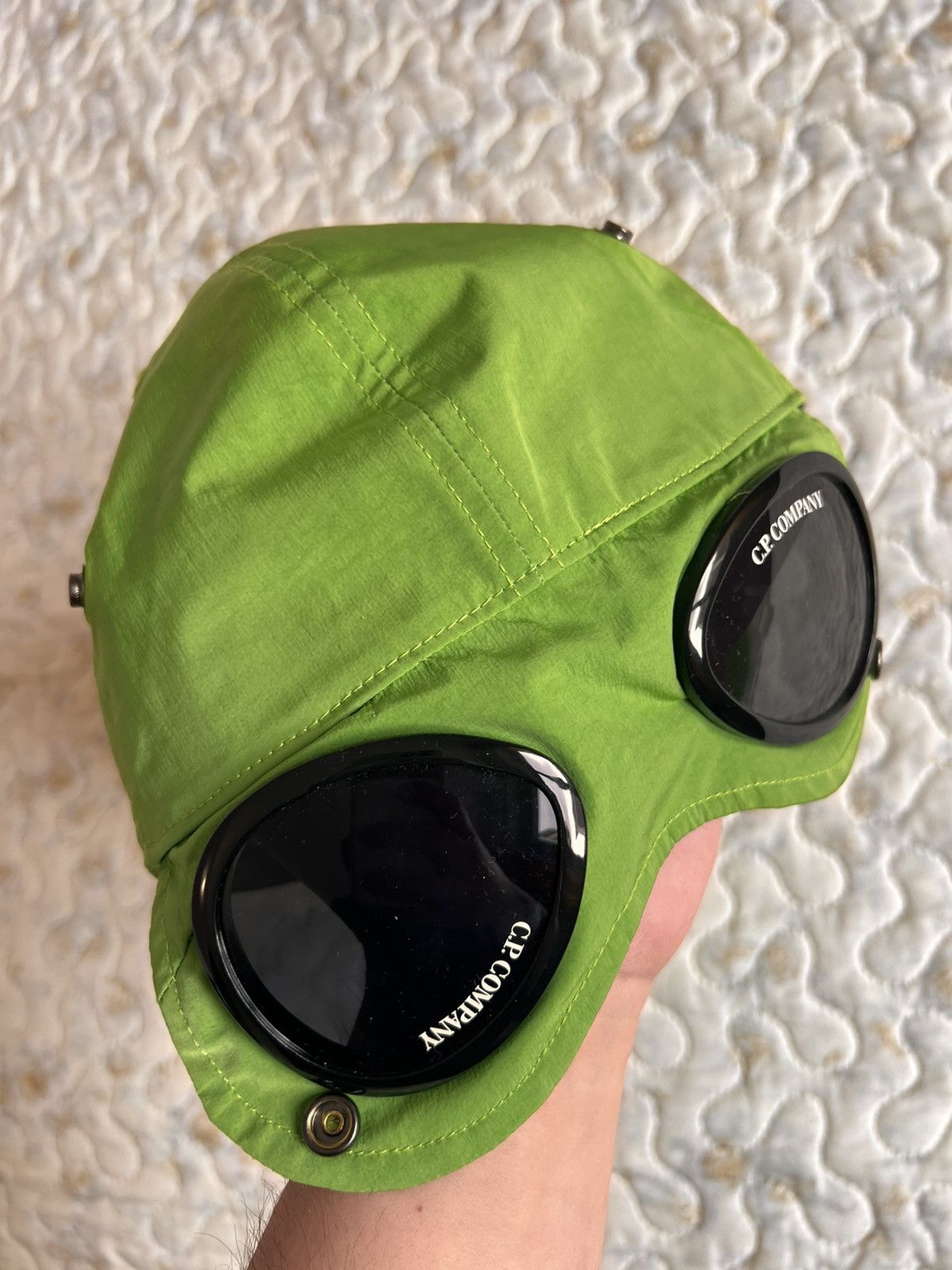 C.P. Company C.P. Company CHROME-R GOGGLE CAP glass hat cap green lime Size ONE SIZE - 13 Thumbnail