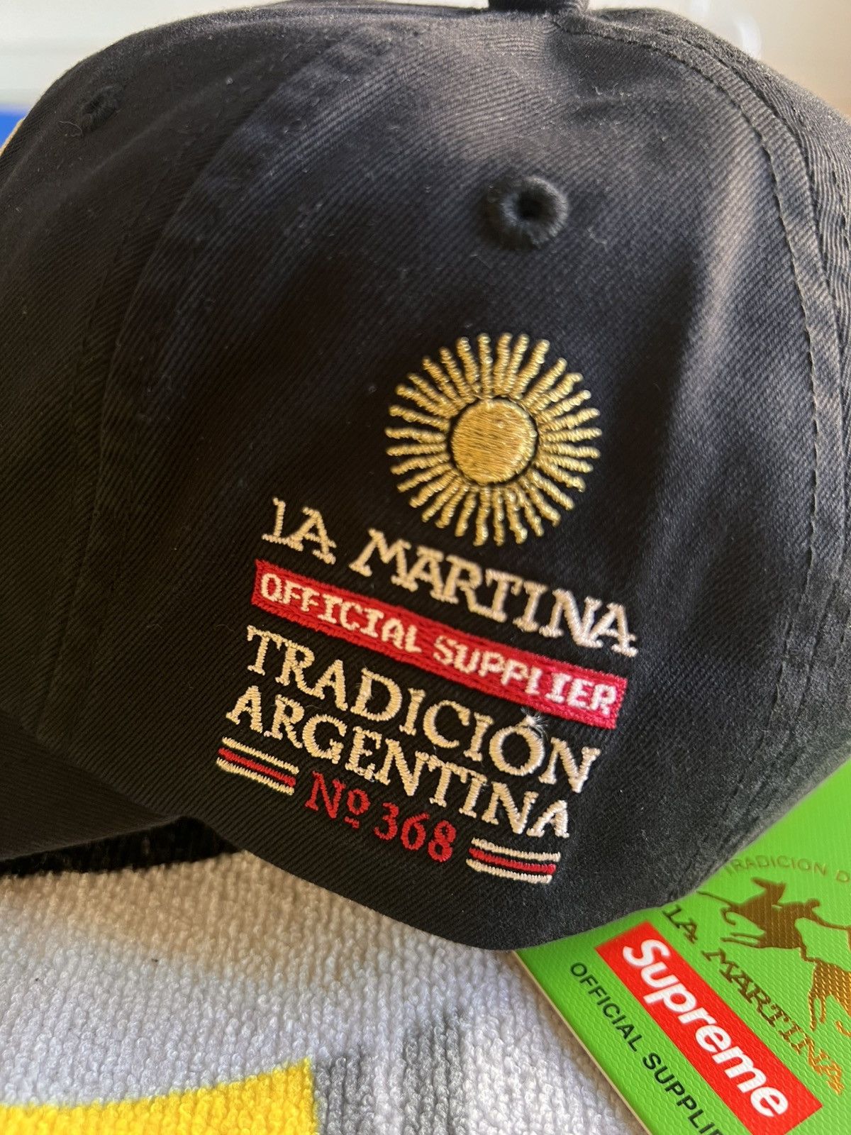 Supreme x La Martina x Jacob & Co. 6-Panel Cap Black pin