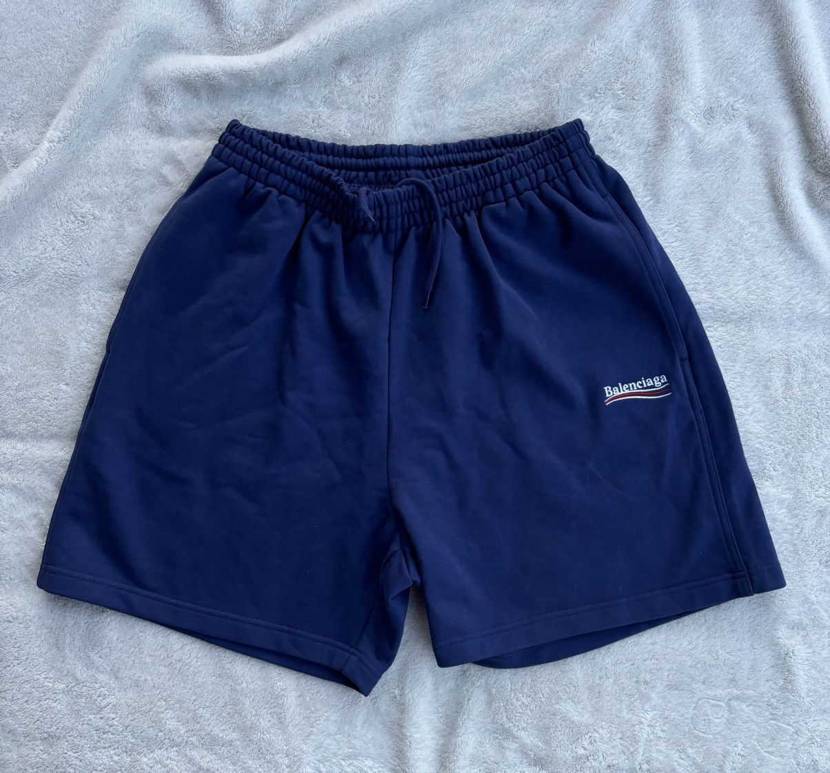 Balenciaga Balenciaga Navy Campaign Cotton Sweat Shorts Size US 34 / EU 50 - 1 Thumbnail