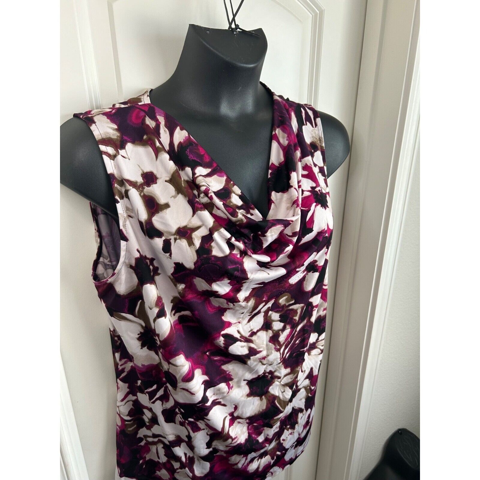 Faded Glory Faded Glory Plus Size Purple Sleeveless Floral Top Size XXL Size 3XL / US 20-22 - 4 Thumbnail