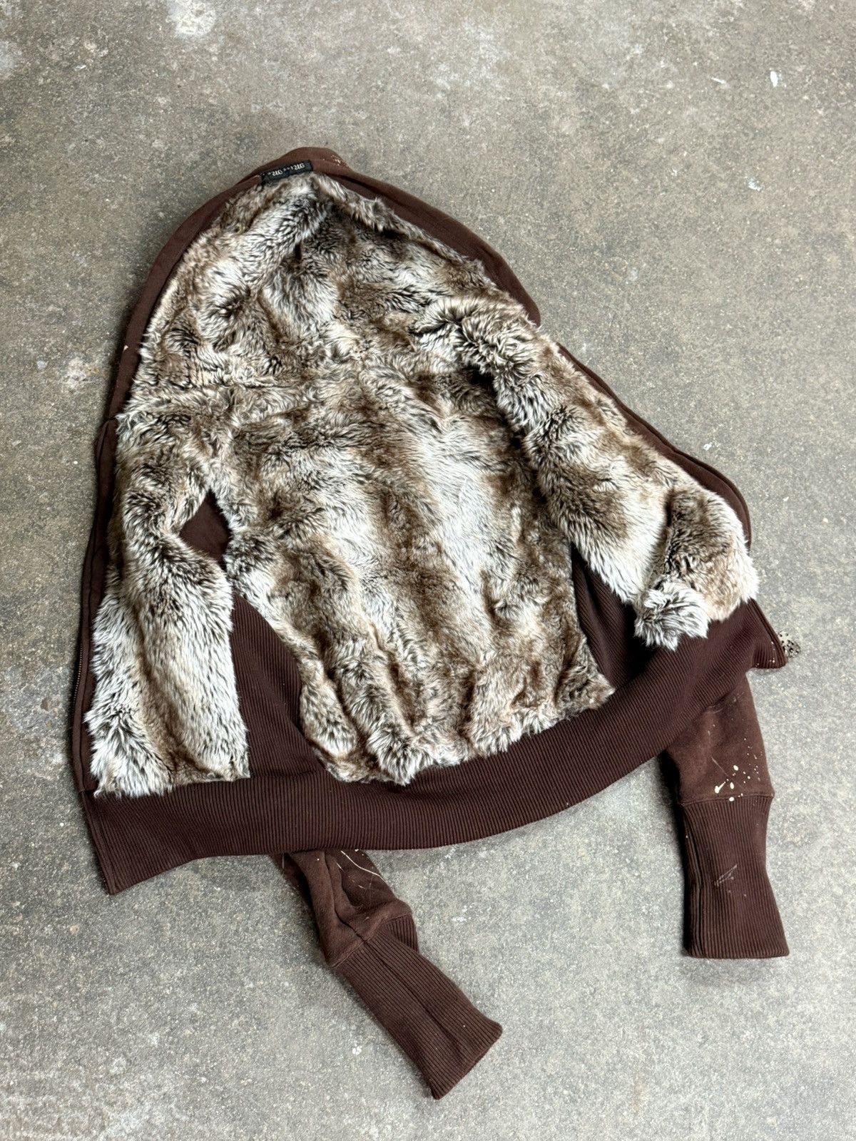 Miss Me RARE Miss Me Paint Splatter Reversible Chrome Zip Fur Hoodie Size S / US 4 / IT 40 - 6 Thumbnail